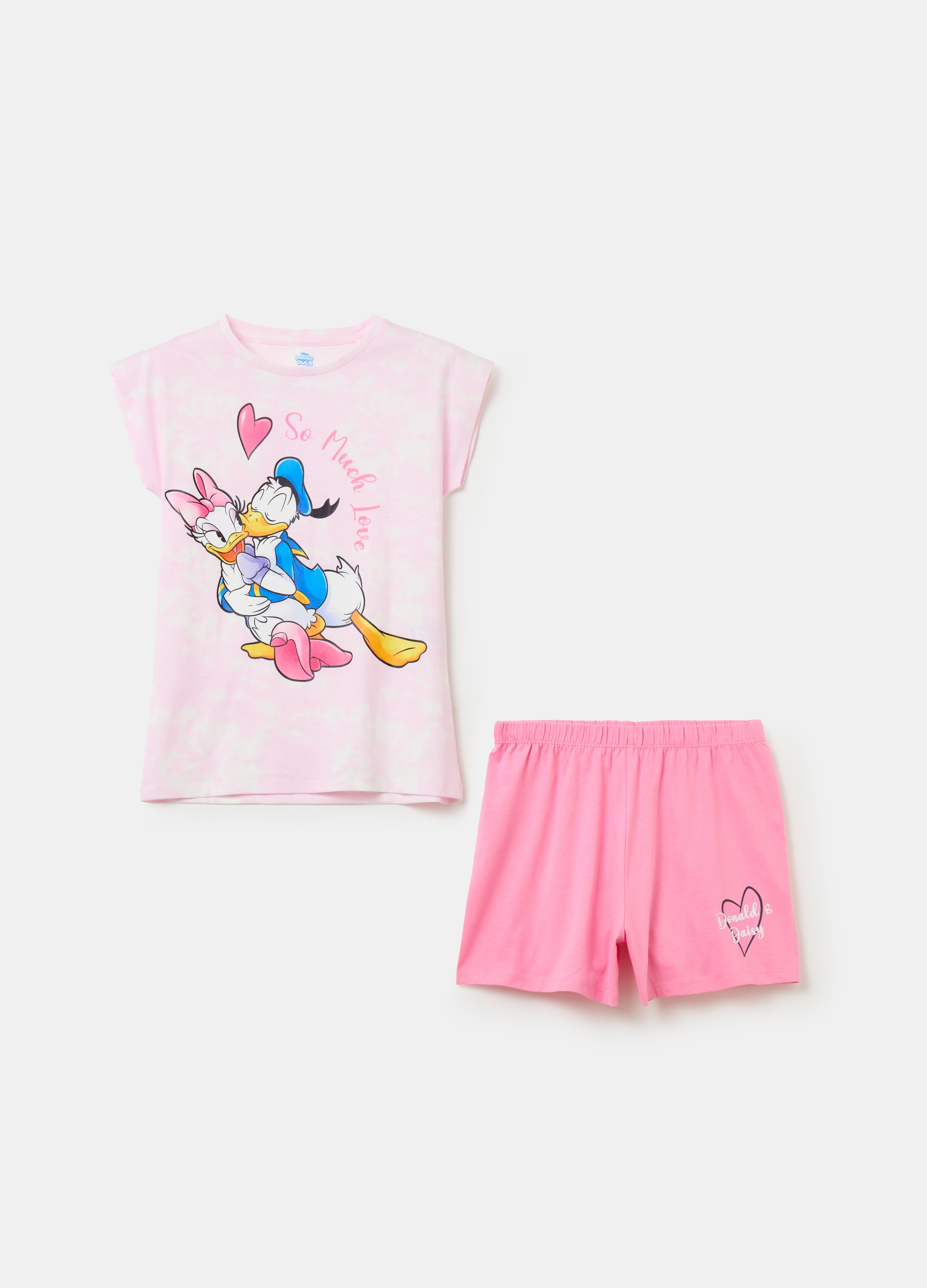 OVS, Pigiama In Cotone Bio Donald Duck 90, Bambina, Rosa, Taglia: 4-5
