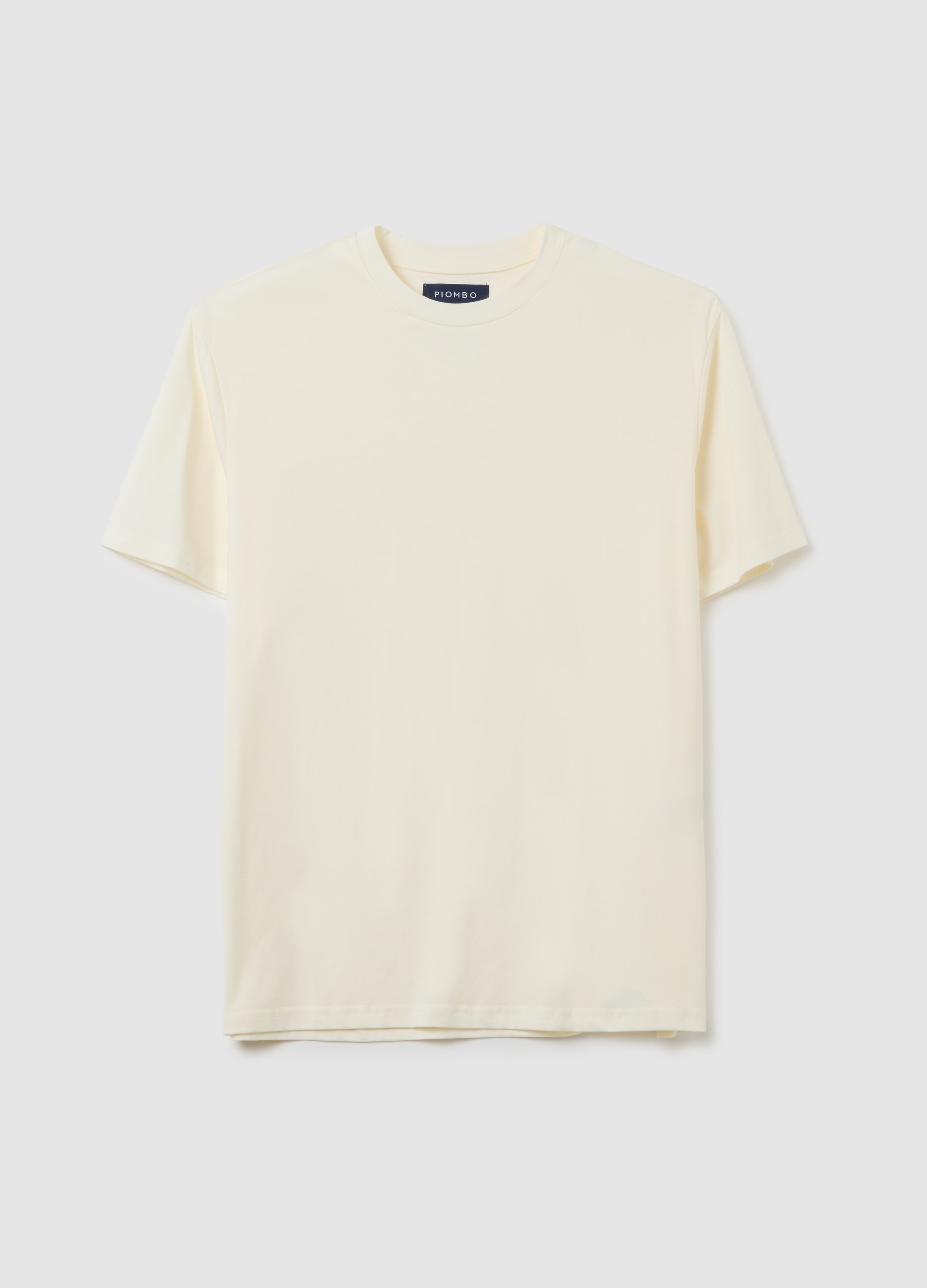 T-shirt In Misto Cotone Beige Regular Fit Elasticizzata, Hombre, Beige Claro, Talla: XL