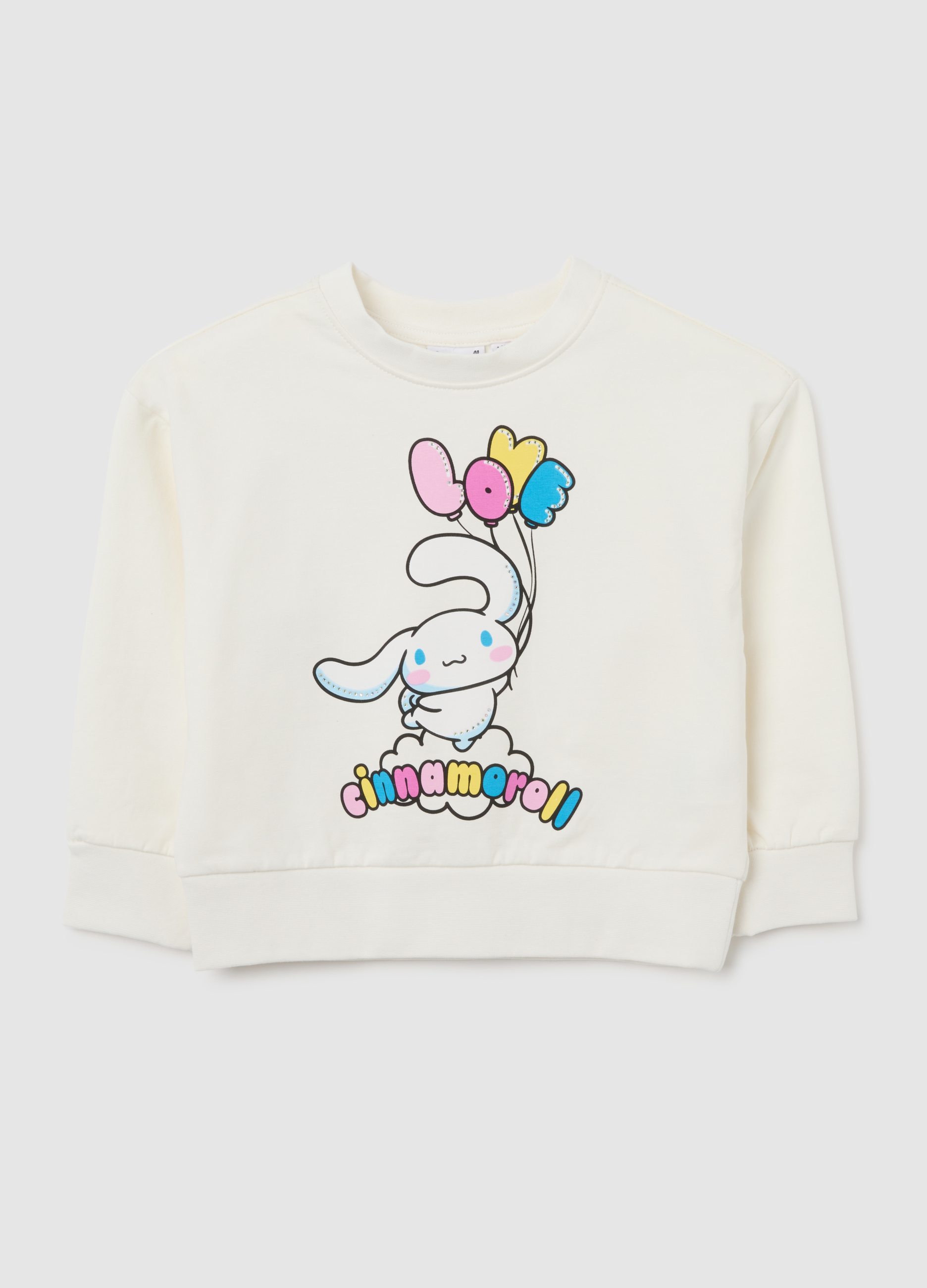 Sudadera Blanca Para Niñas En Mezcla De Algodón Elástico, Niña, Blanco suave, Talla: 6-7