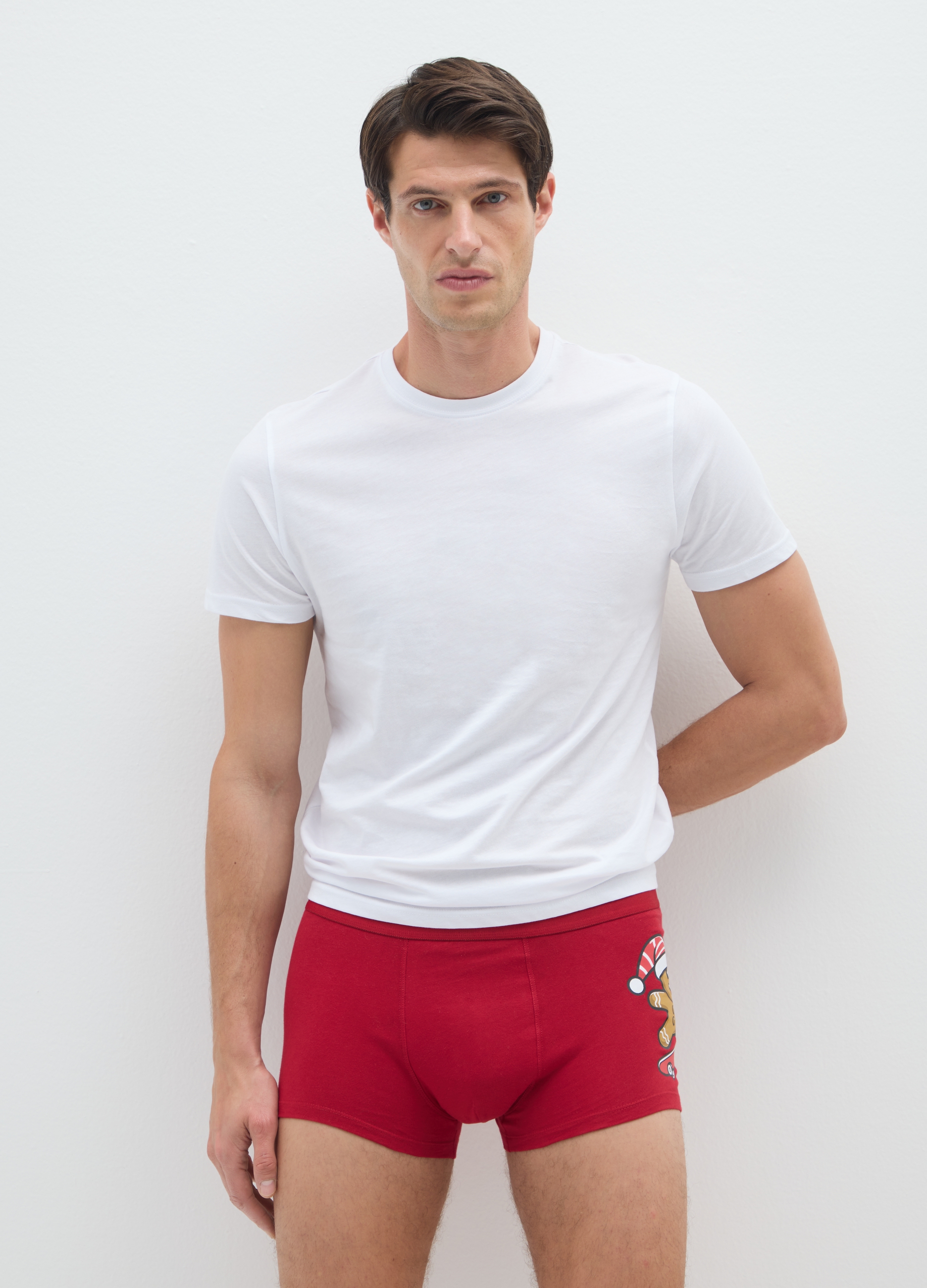 OVS, Boxer Natalizi Rossi In Puro Cotone Regular Fit Con Stampa, Uomo, Rosso, Taglia: M