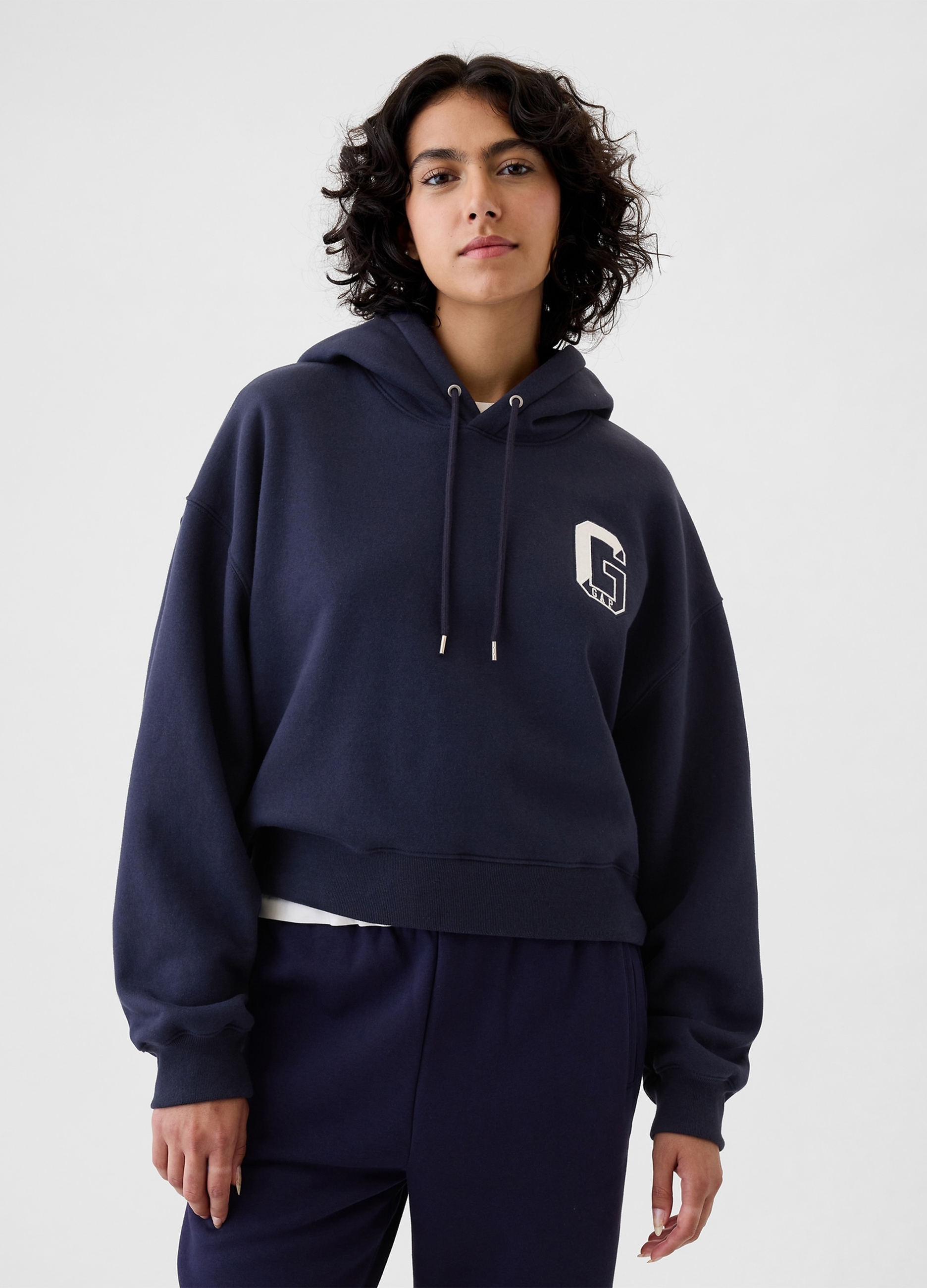GAP, Felpa Oversize Con Cappuccio E Logo, Donna, Azzurro, Taglia: XL