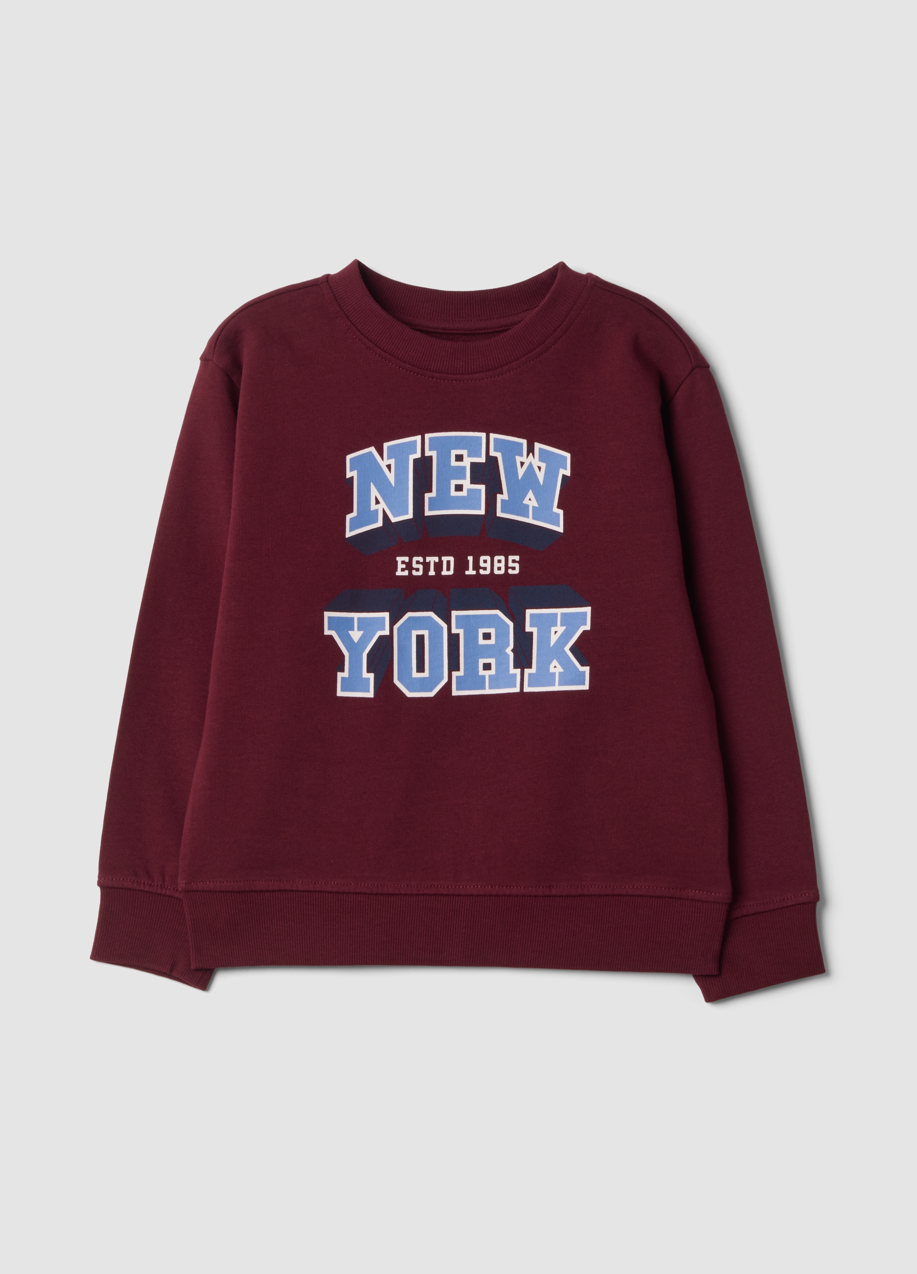 OVS KIDS, Felpa Rossa Girocollo In Misto Cotone E Viscosa, Bambino, Rosso, Taglia: 5-6
