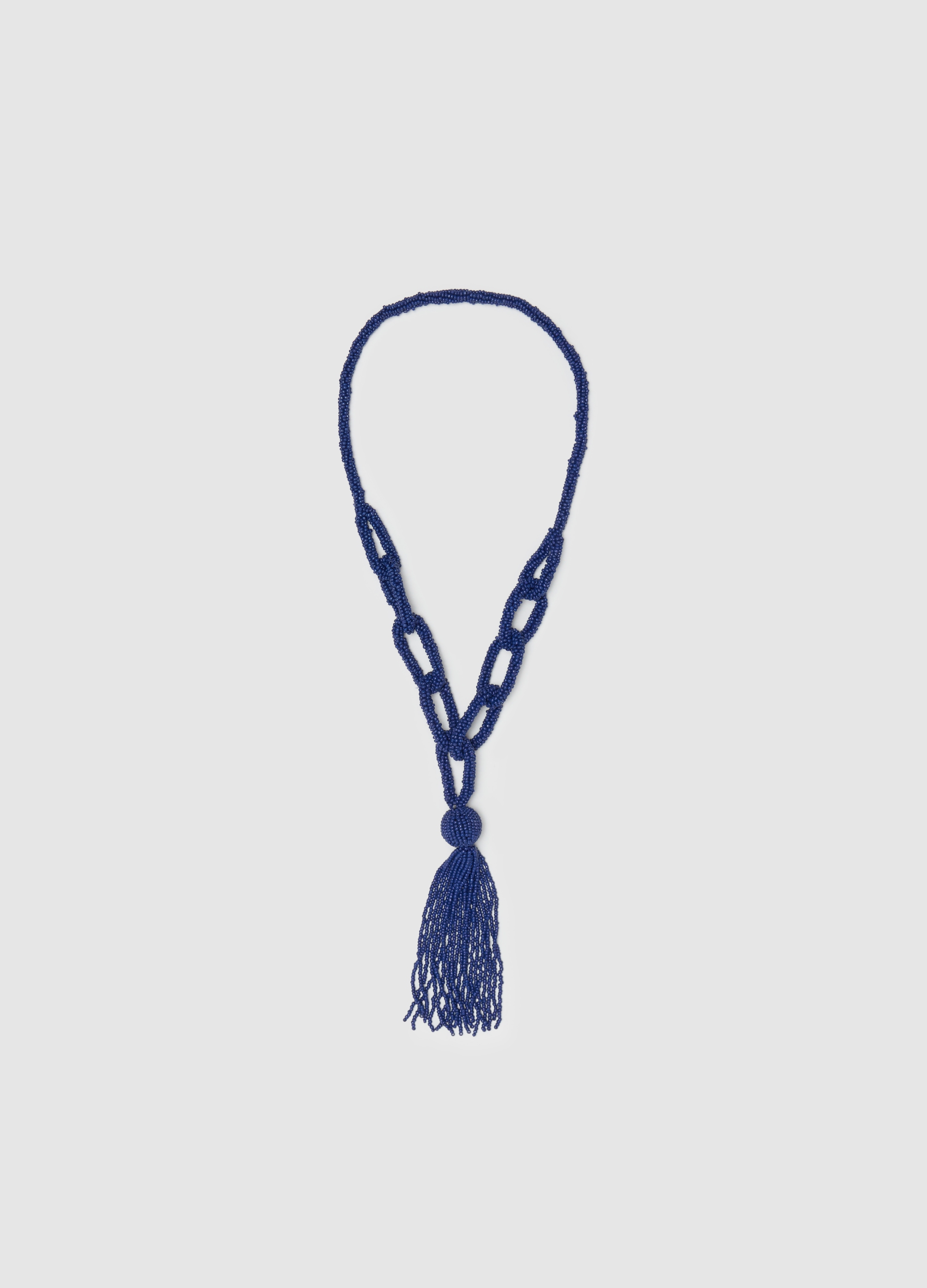 PIOMBO, Collana A Catena Con Perline, Donna, Blu, Taglia: ONE SIZE