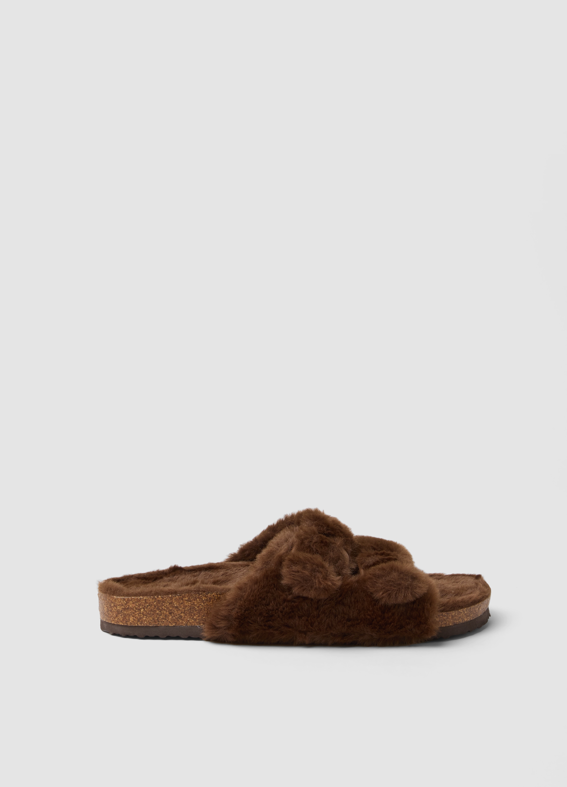 OVS, Pantofole Marroni Con Doppia Fascia, Donna, Marrone, Taglia: 38-39