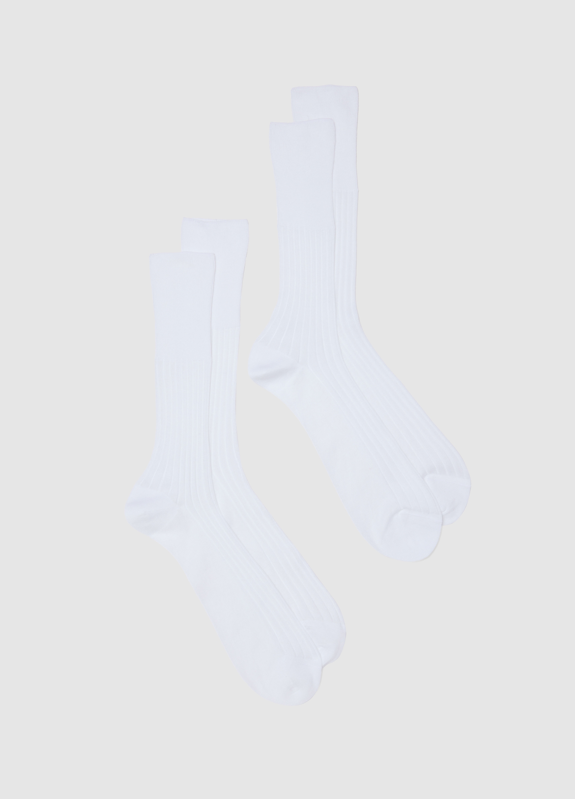 Bipack Calze Lunghe In Puro Cotone Bianco, Hombre, Blanco óptico, Talla: 42/43