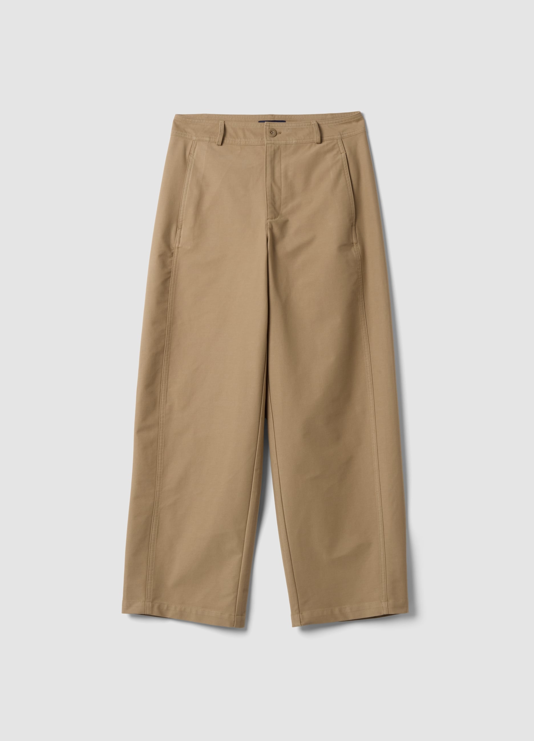 OVS, Pantaloni The Iconic Pants Beige In Misto Cotone Elasticizzato Barrel Fit, Donna, Beige, Taglia: 42