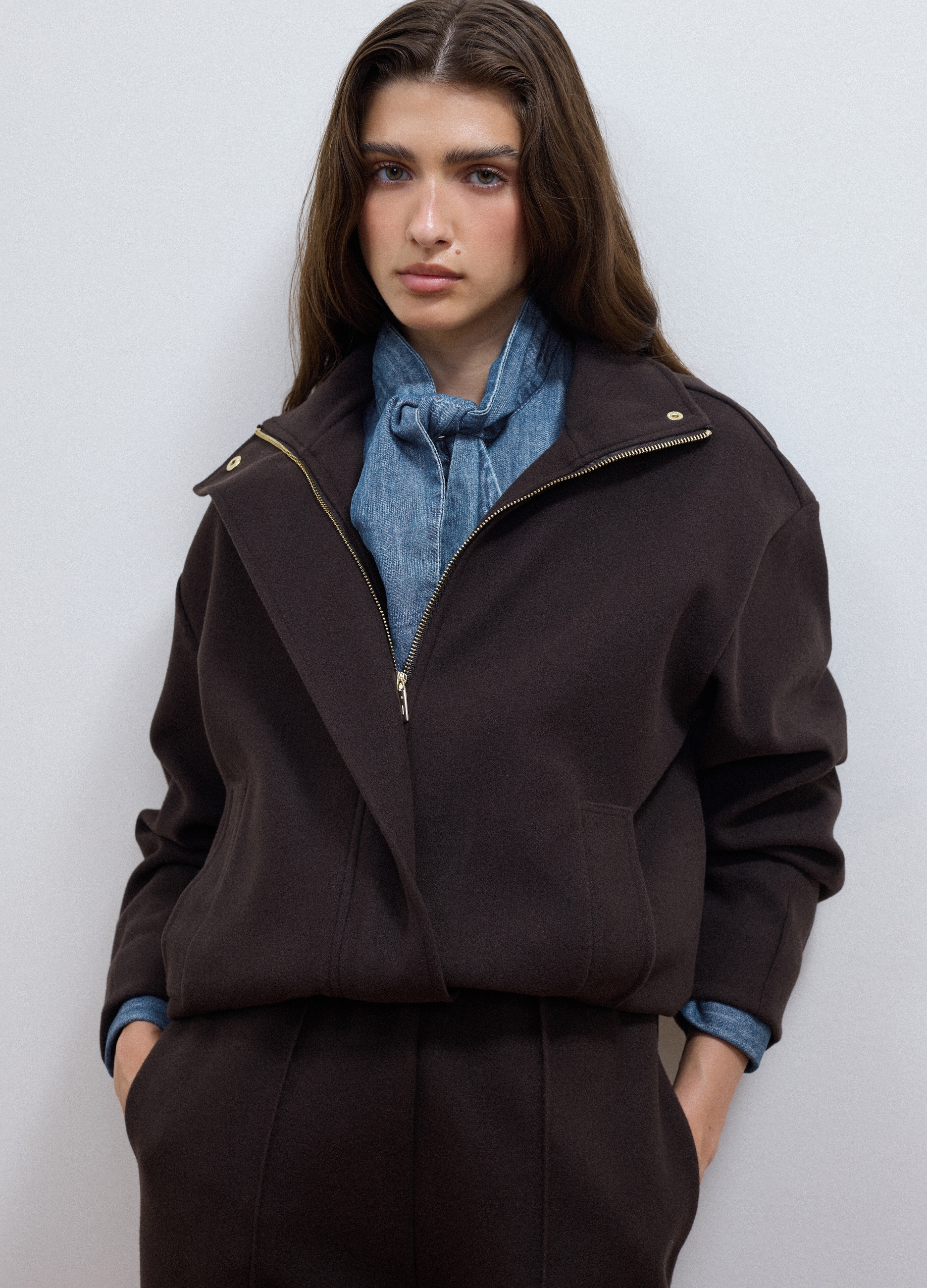 LES COPAINS, Cardigan Marrone In Misto Viscosa Regular Fit, Donna, Marrone, Taglia: S
