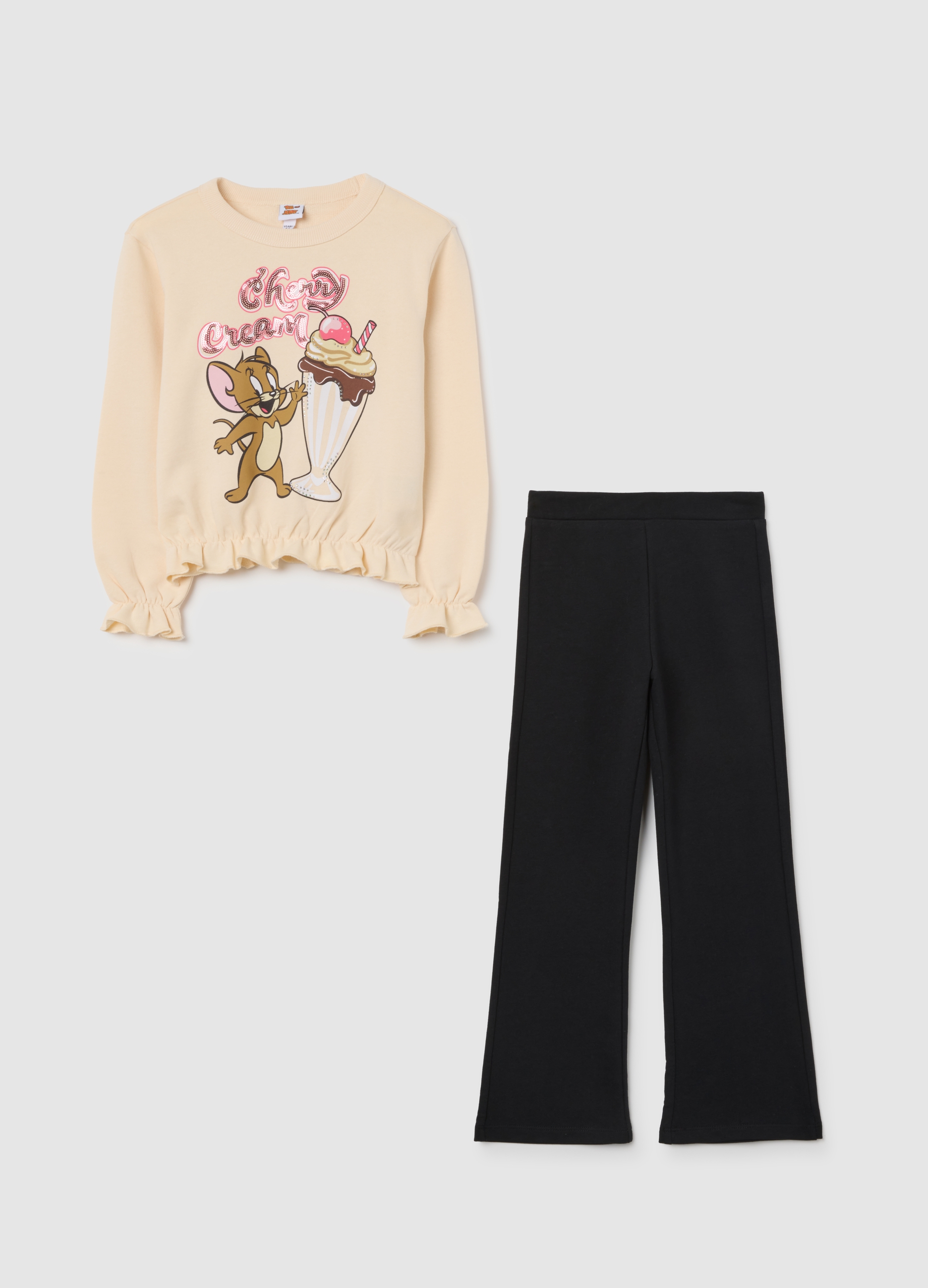 WARNER BROS, Completo Multicolor Da Bambina In Misto Cotone Regular Fit Disney, Multicolor, Taglia: 4-5