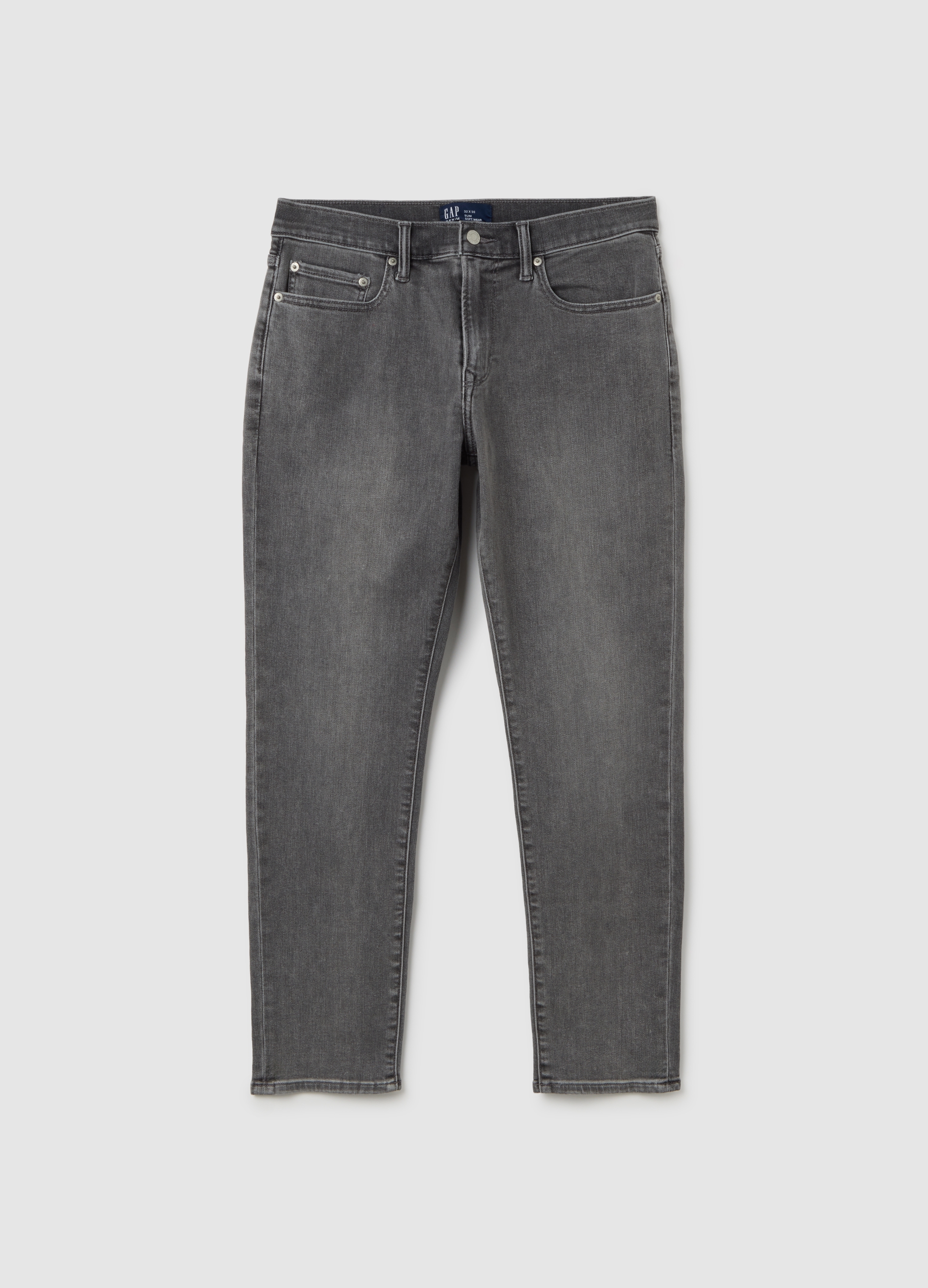 GAP, Pantaloni Denim Elasticizzati, Uomo, Grigio, Taglia: 32 x 30