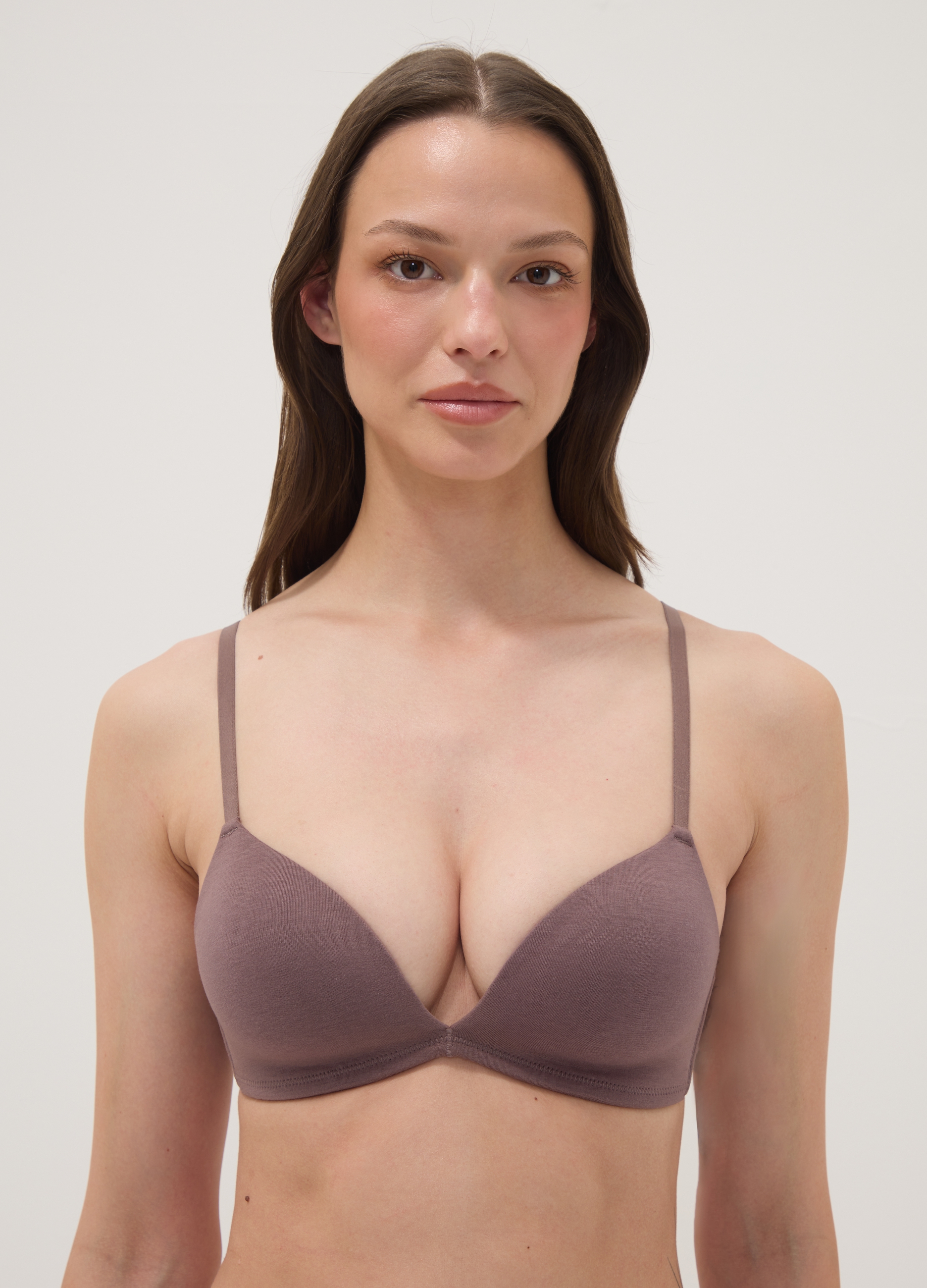 OVS, Reggiseno Grigio Imbottito In Cotone Organico, Donna, Grigio, Taglia: 4B