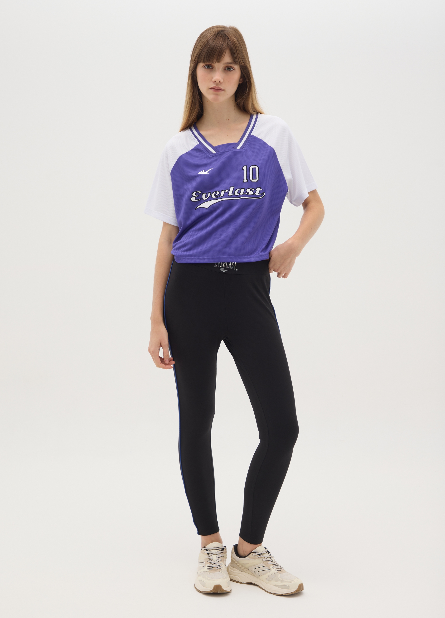 EVERLAST, T-shirt In Puro Cotone Multicolor Regular Fit, Donna, Multicolor, Taglia: XS