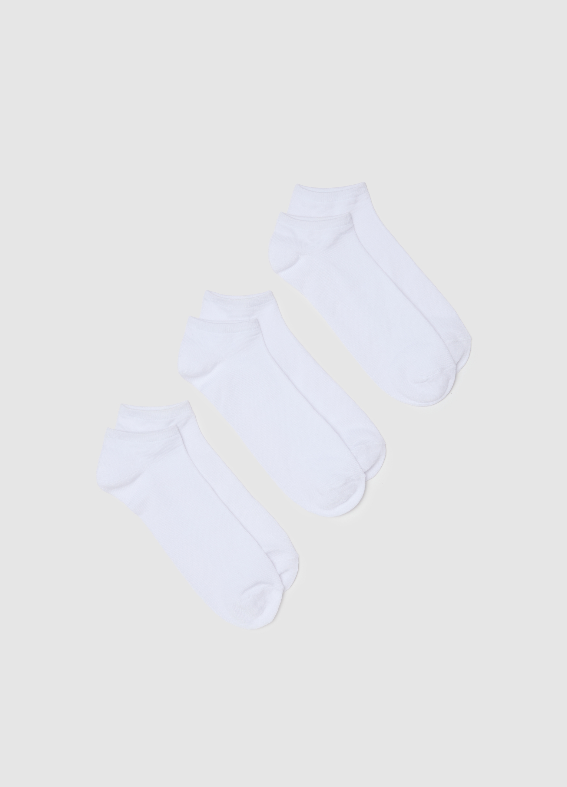 Tripack De Calcetines Cortos De Mezcla De Algodón Blanco, Ajuste Regular, Hombre, Blanco óptico, Talla: 38/42