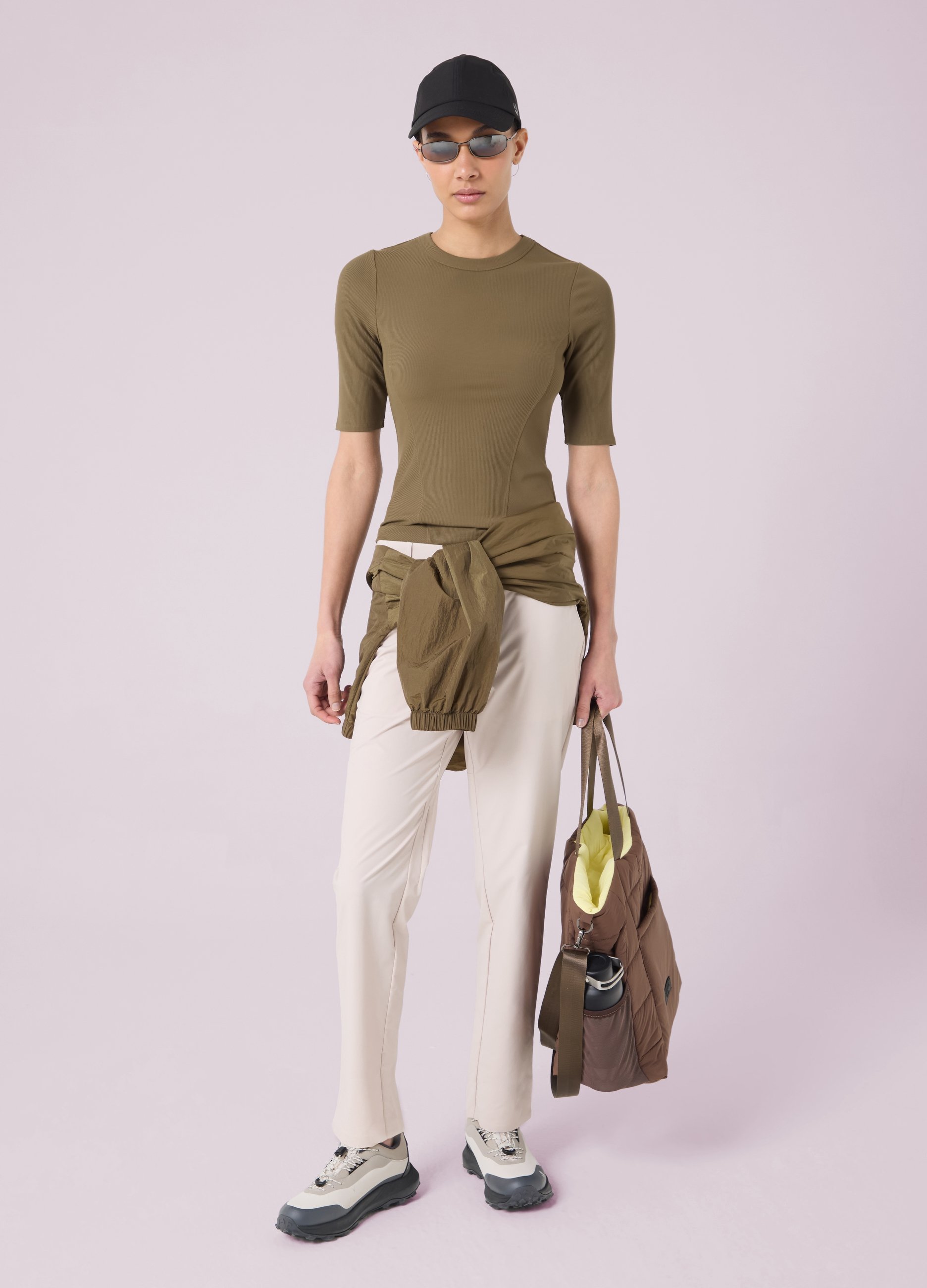 Altavia Studio, Pantaloni Straight In Tessuto Tecnico Altavia Studio, Mujer, Beige Claro, Talla: 38