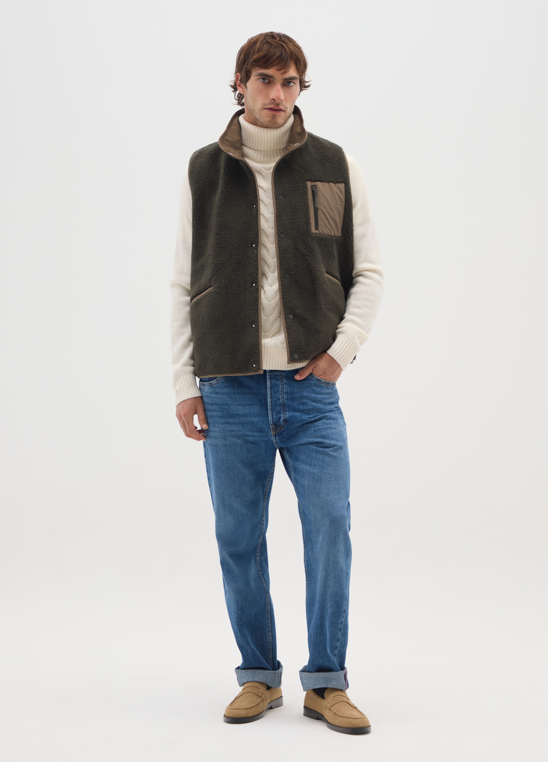 OVS, Gilet Nero In Sherpa, Uomo, Nero, Taglia: XXL