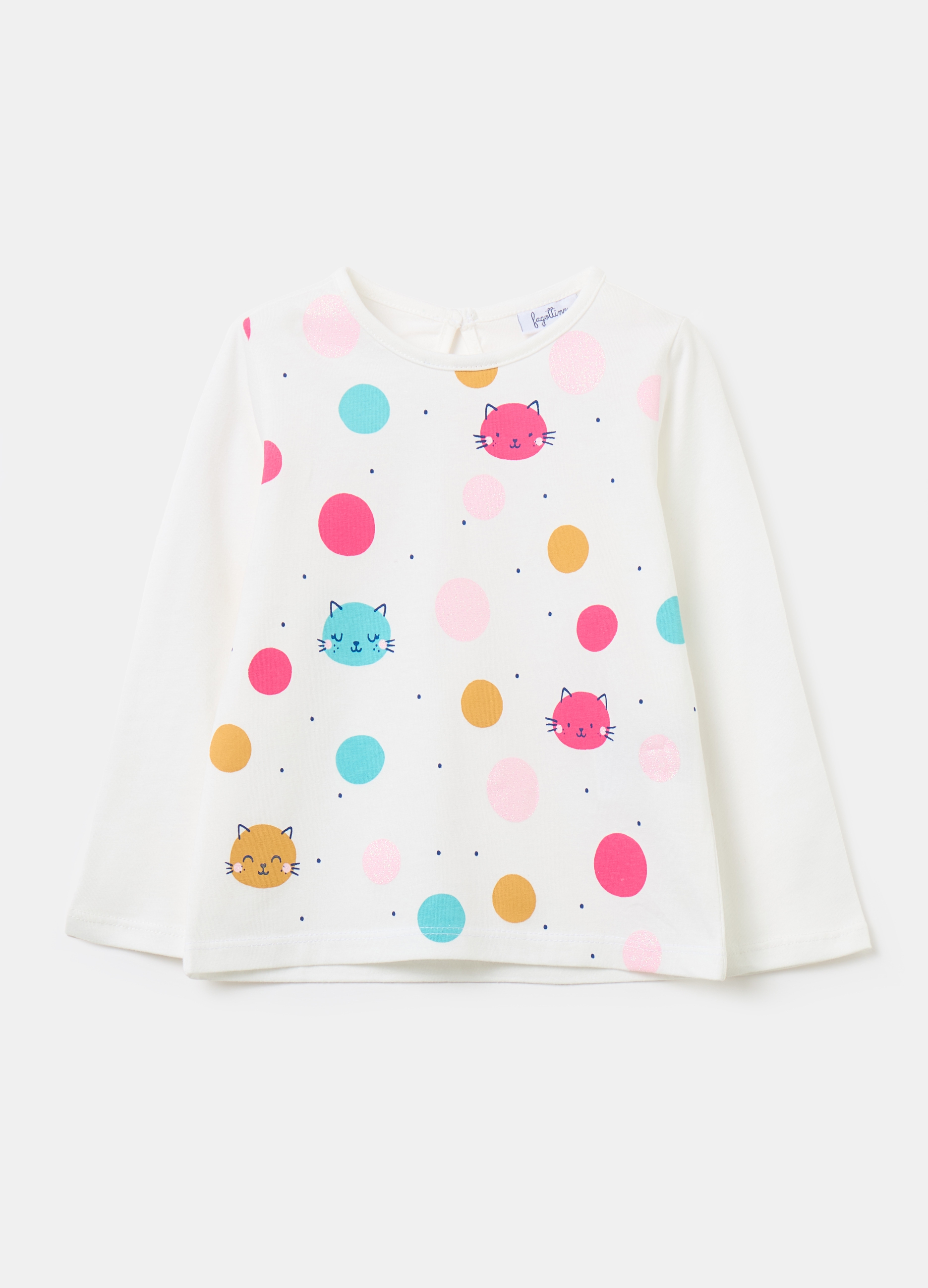 Camiseta De Manga Larga Con Estampado, Niña, Blanco óptico, Talla: 18-24