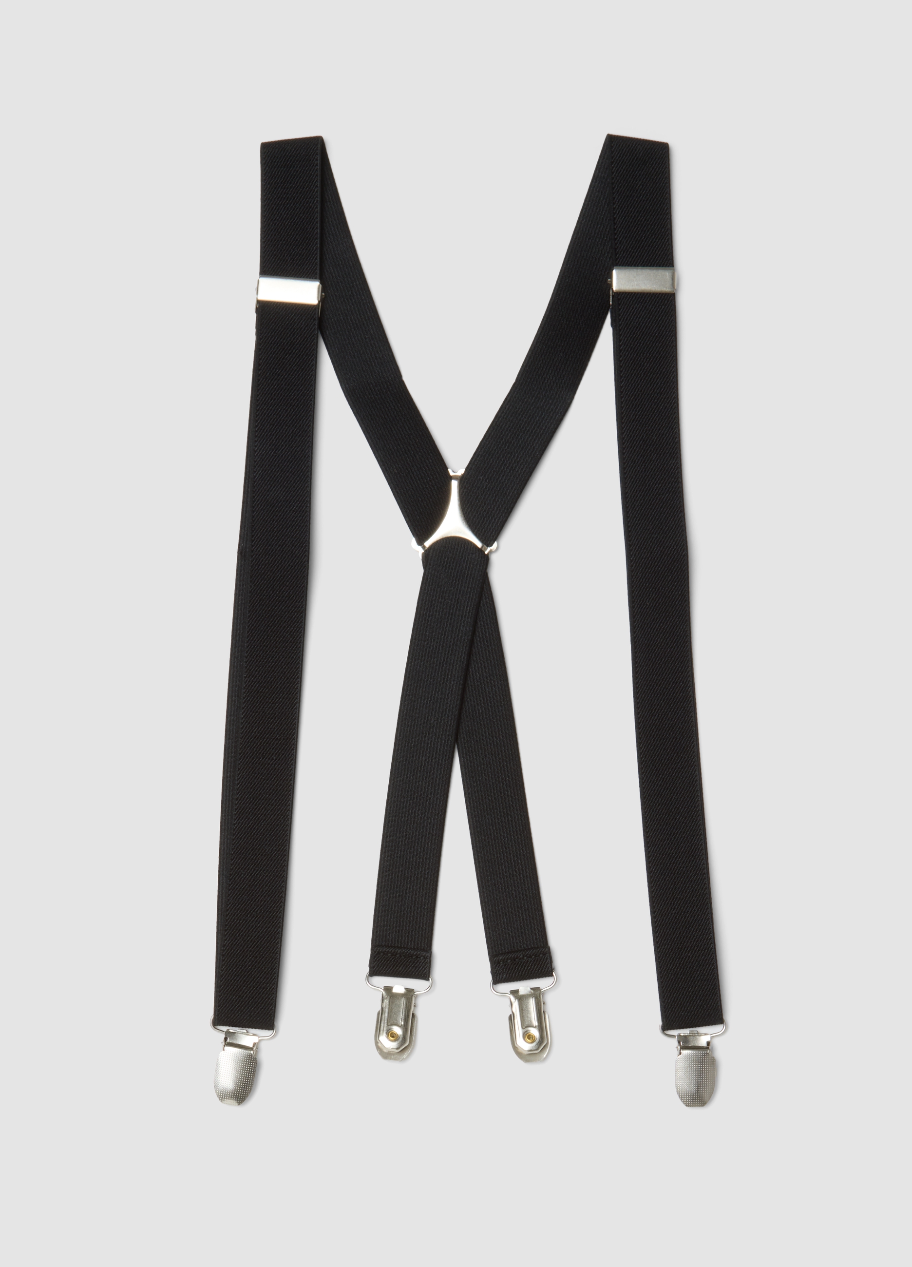 OVS, Bretelle Nere Elasticizzate Con Clip, Uomo, Nero, Taglia: ONE SIZE