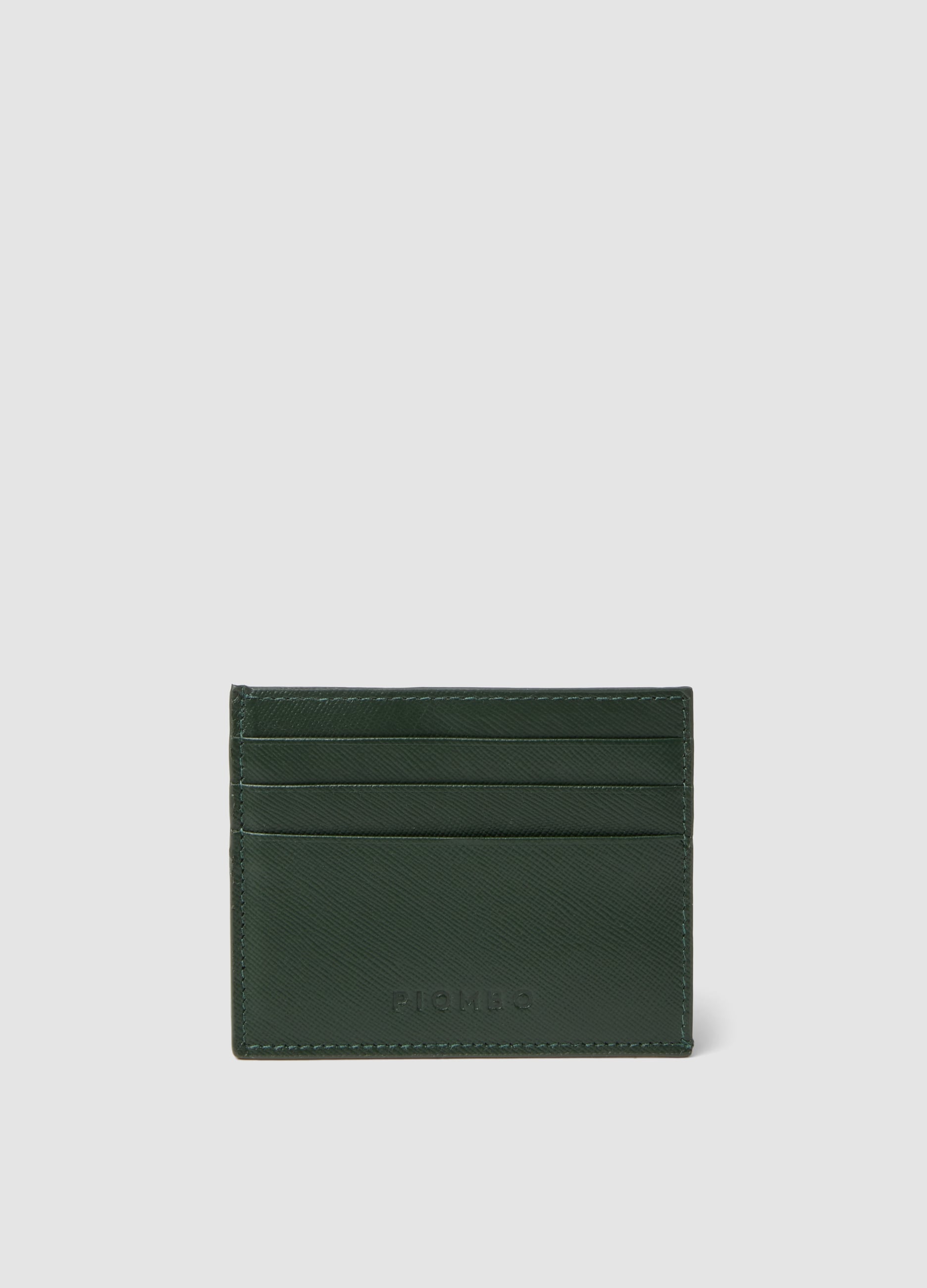Piombo Contemporary, Portacarte Verde In Vera Pelle, Uomo, Verde, Taglia: ONE SIZE