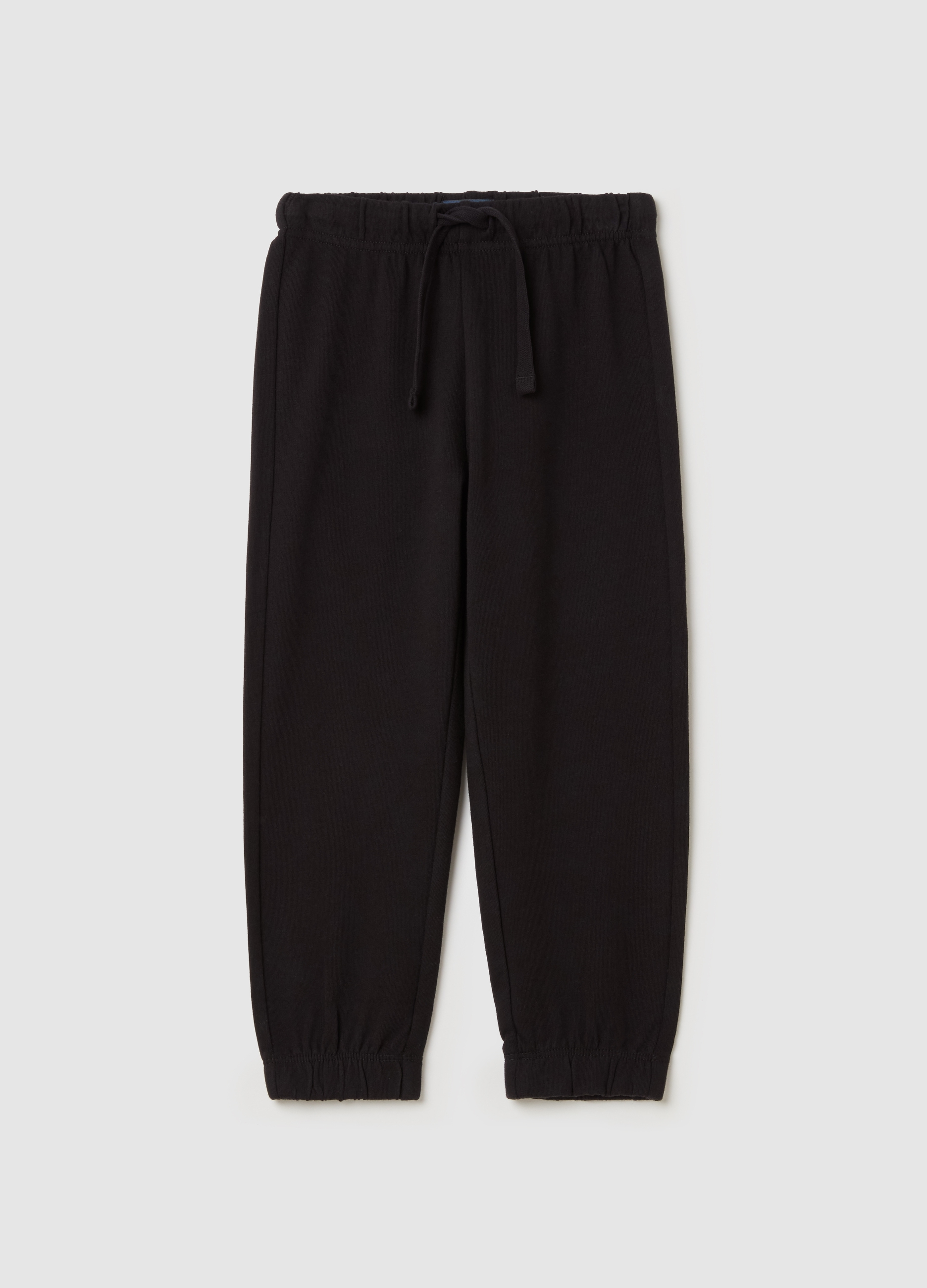 Joggers Con Cordón Y Ribetes Elásticos, Niño, Negro, Talla: 6-7