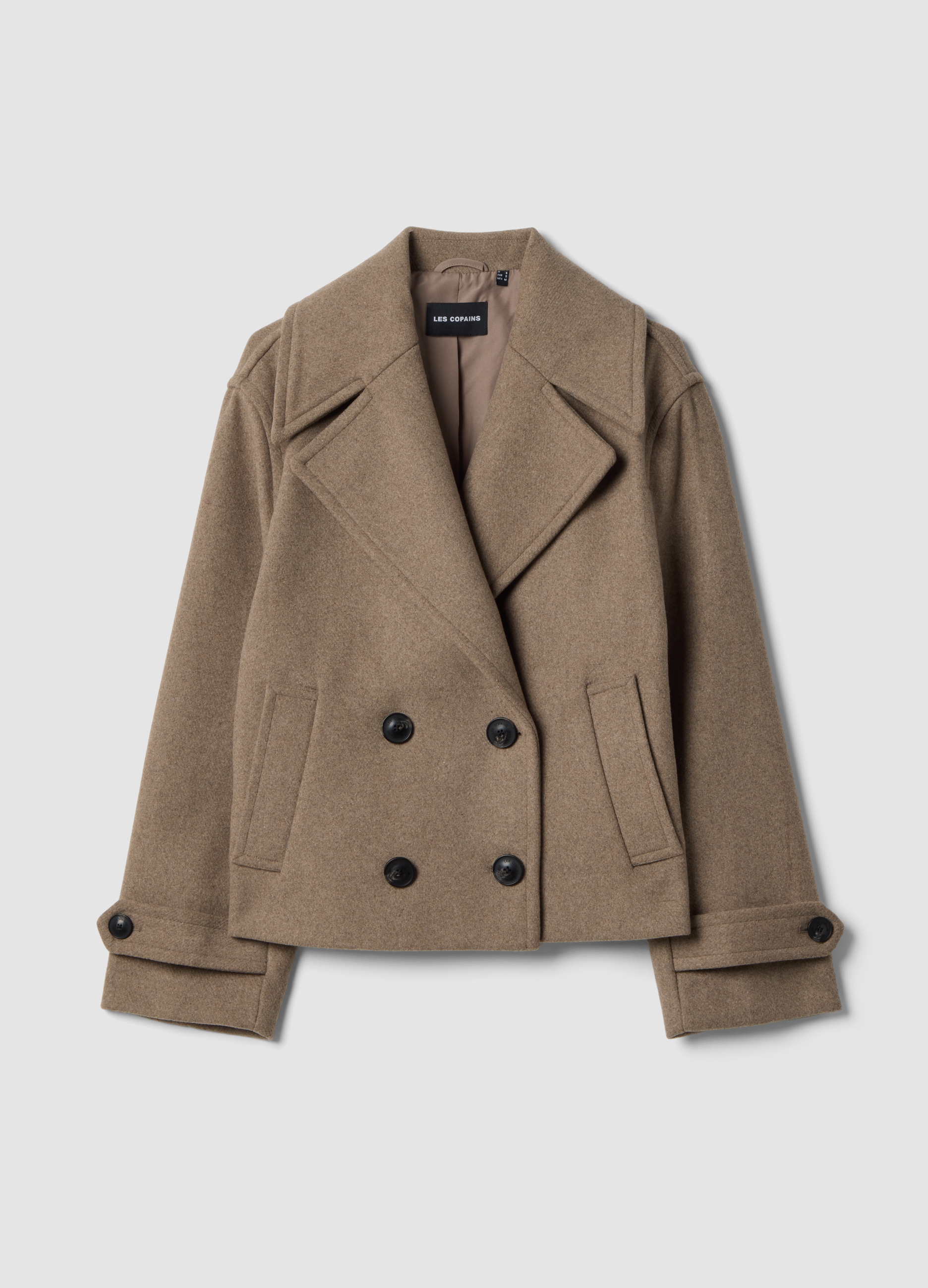 LES COPAINS, Cappotto Marrone In Misto Lana E Viscosa, Donna, Marrone, Taglia: XS