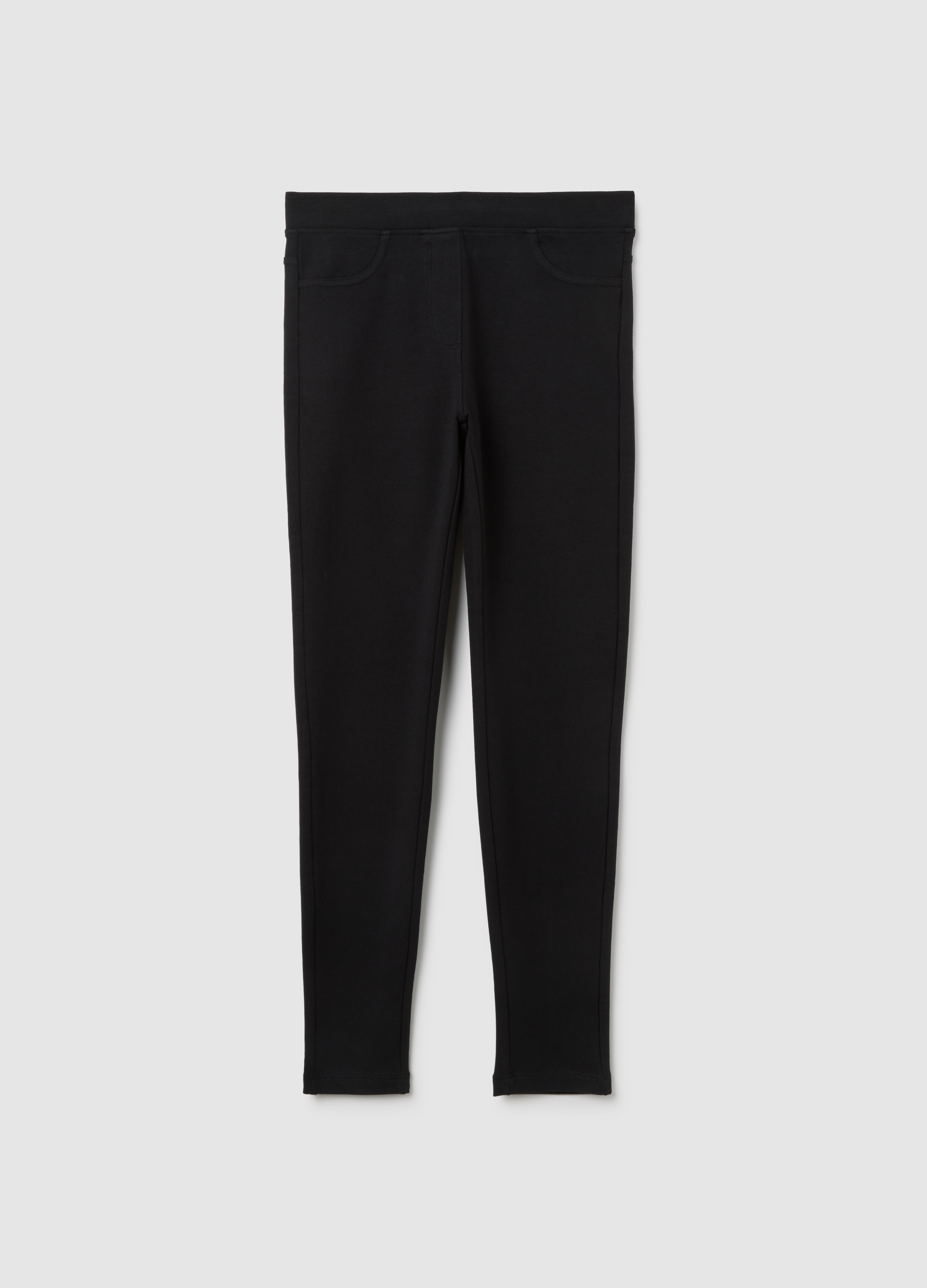 Treggings Da Ragazza In Cotone Nero Elasticizzato, Niña, Gunmetal, Talla: 12-13