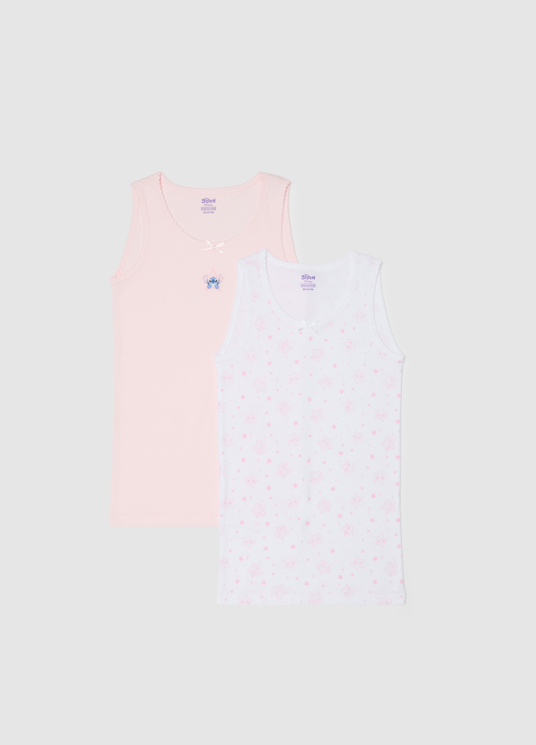 Bipack Canotte Da Bambina In Puro Cotone Multicolor, Niña, Pink/White, Talla: 9-10