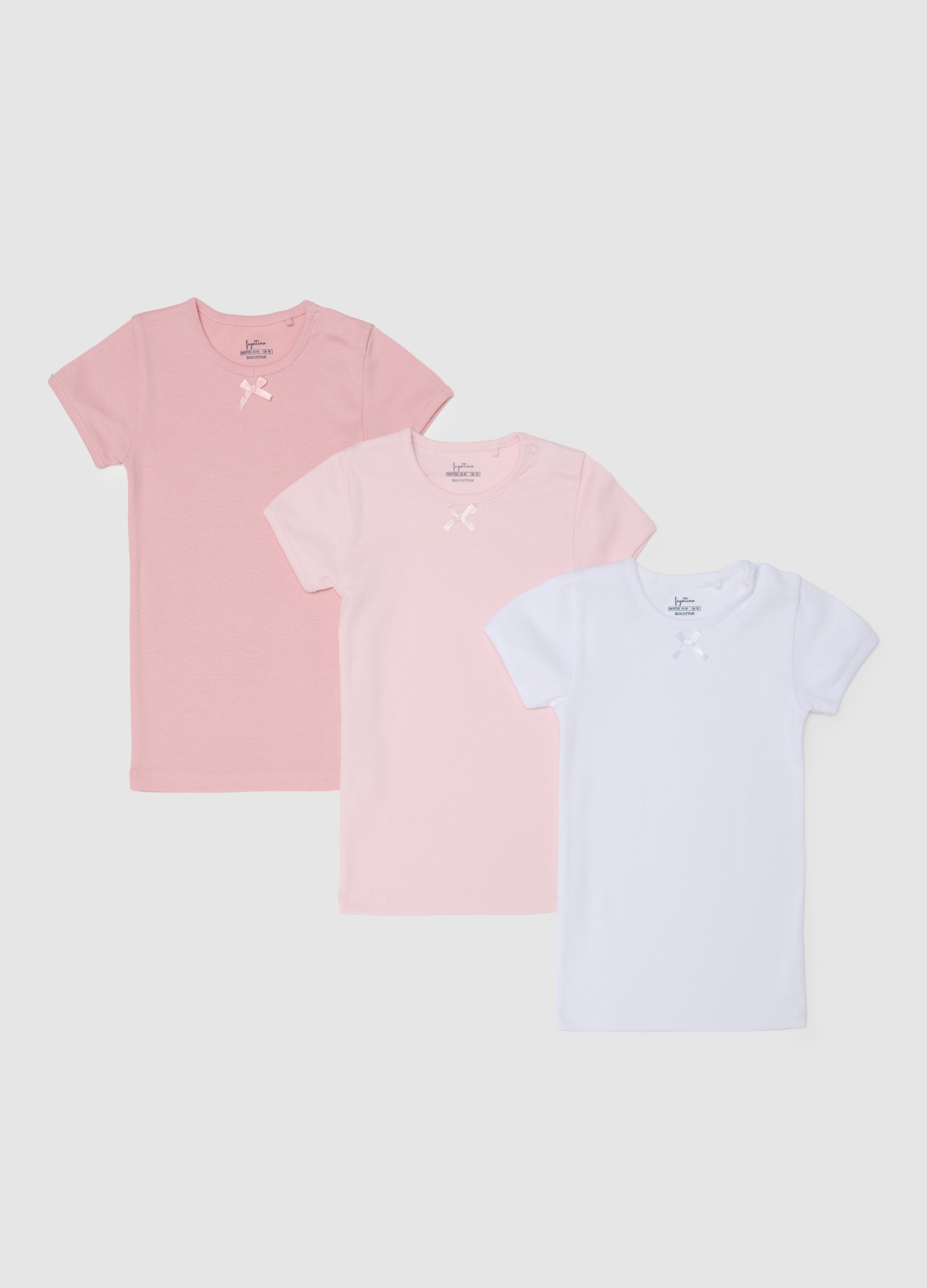 OVS, Dreierpack Mädchen-t-shirts Aus Mehrfarbigem Reinen Baumwolle, Normaler Passform, Mädchen, Pink/White, Größe: 18-24