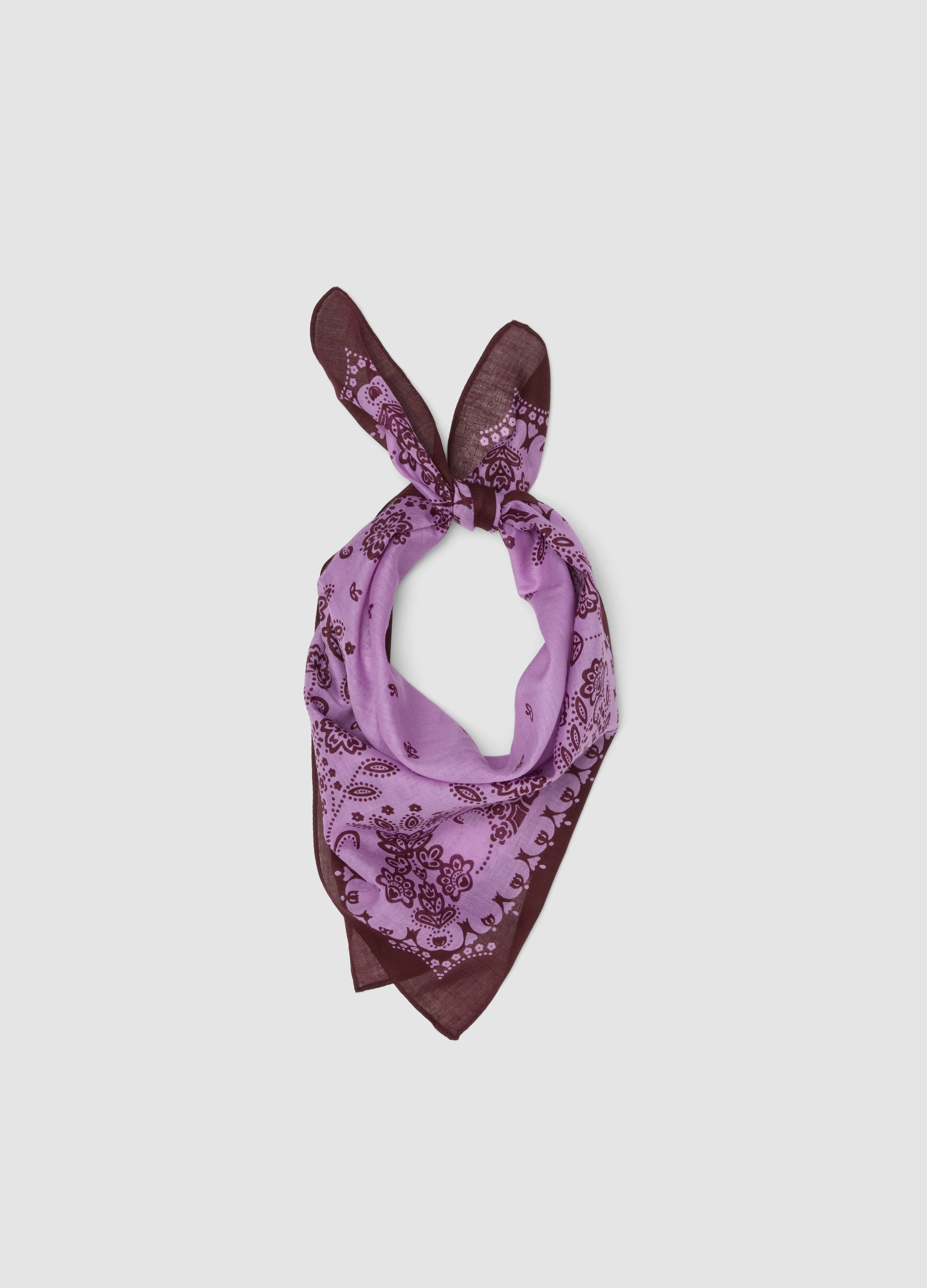 B.ANGEL, Foulard Viola In Puro Cotone Con Stampa Paisley, Donna, Viola, Taglia: ONE SIZE
