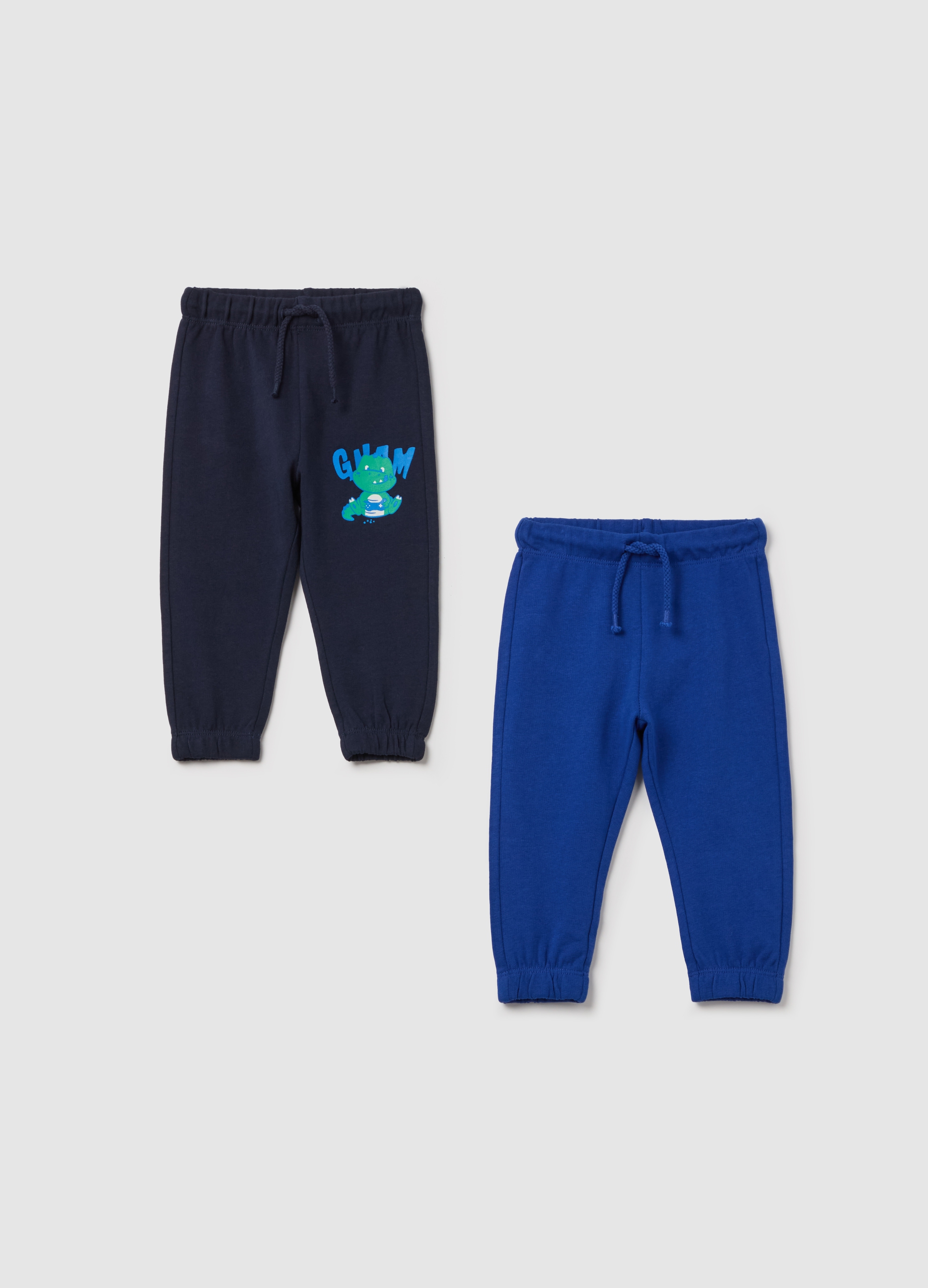 FAGOTTINO, Bipack Joggers Con Coulisse E Stampa, Bambino, Blu, Taglia: 9-12