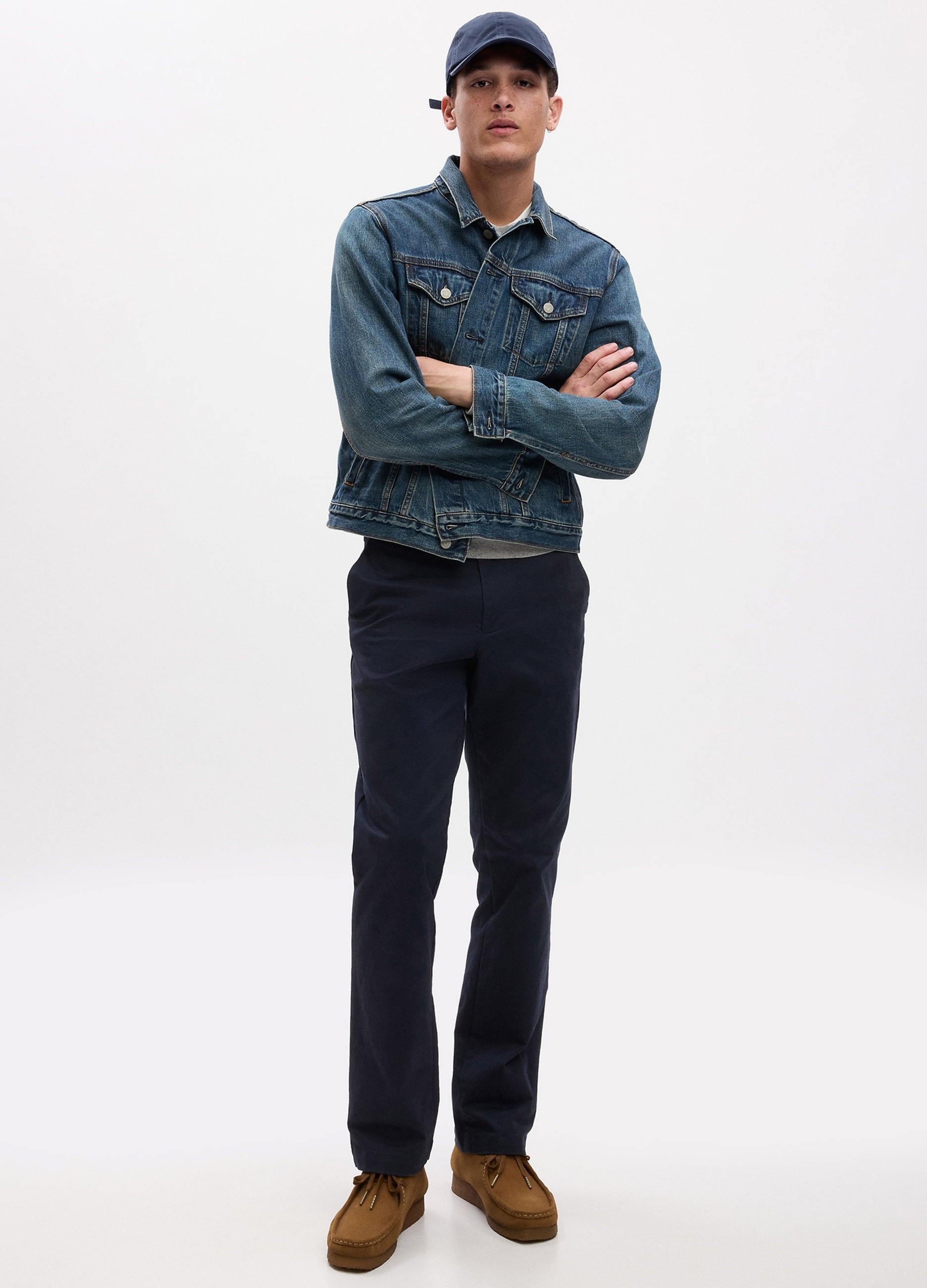 GAP, Pantaloni Straight Fit In Cotone Stretch, Uomo, Blu, Taglia: 28 x 30