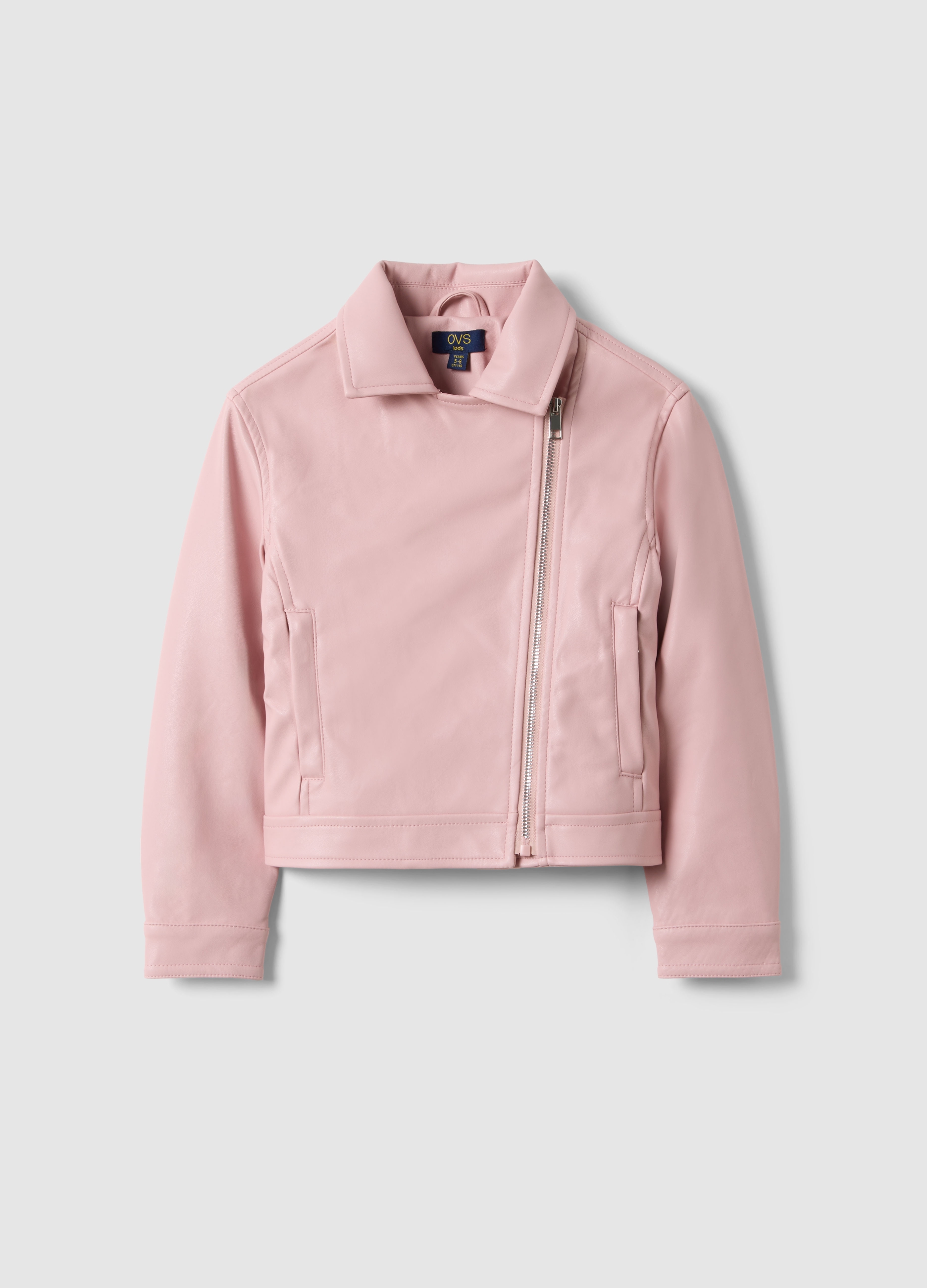 OVS KIDS, Chaqueta Rosa Para Niña, Ajuste Regular Con Flecos Y Detalles De Malla, Niña, Rosa Claro, Talla: 7-8