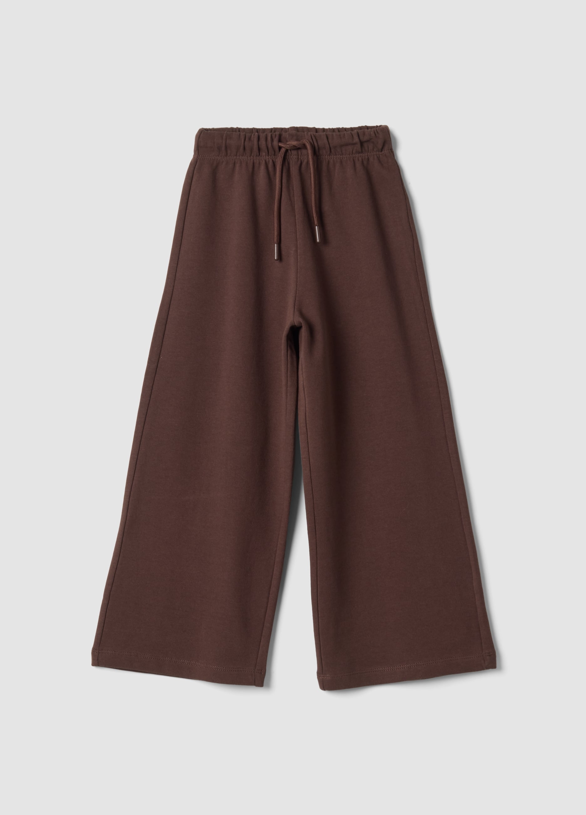 OVS KIDS, Pantaloni Marroni In Puro Cotone A Gamba Ampia, Bambina, Marrone, Taglia: 7-8