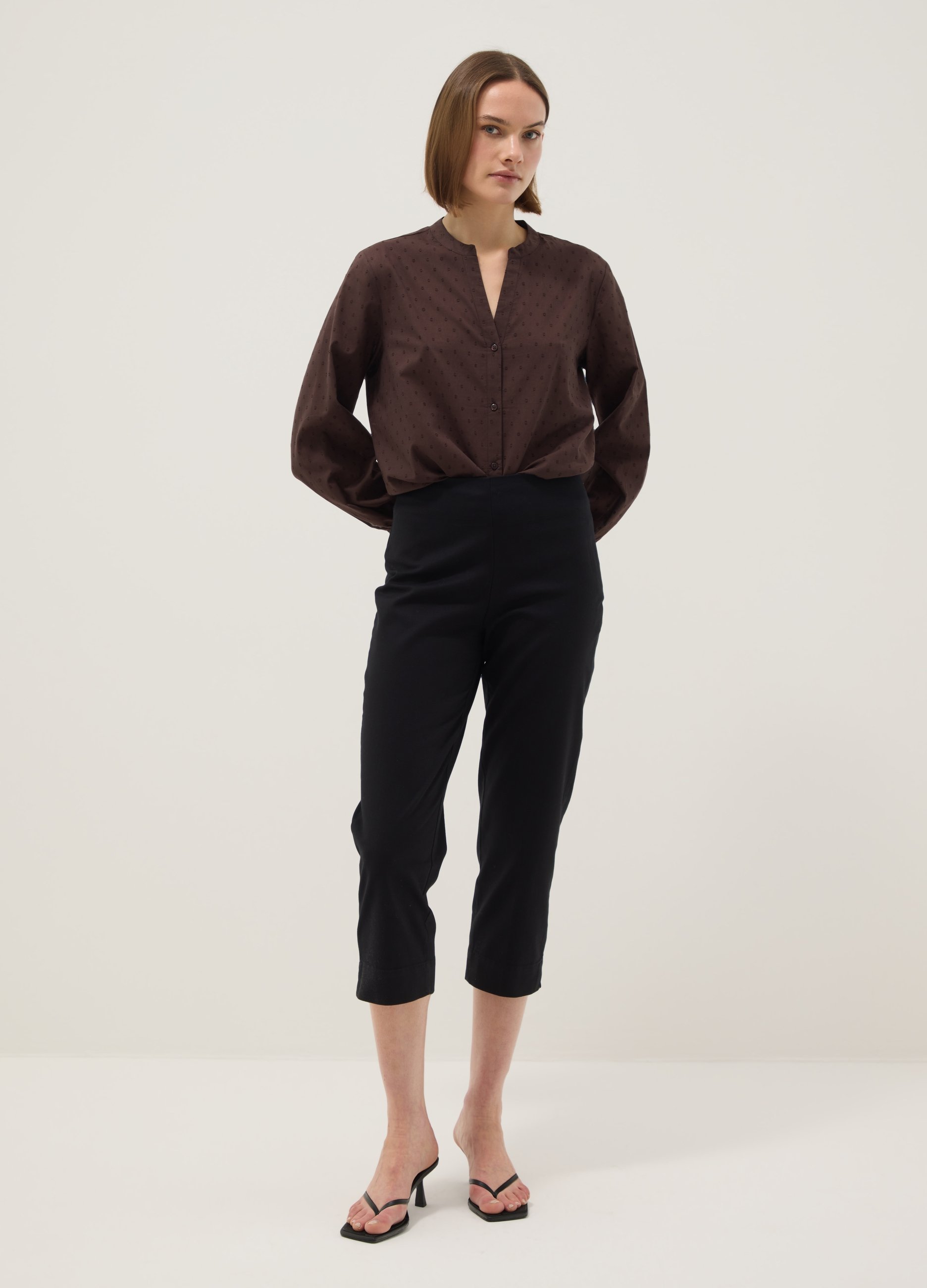 Pantalones Negros Ajustados De Algodón Elástico Hasta El Tobillo, Mujer, Gunmetal, Talla: 36