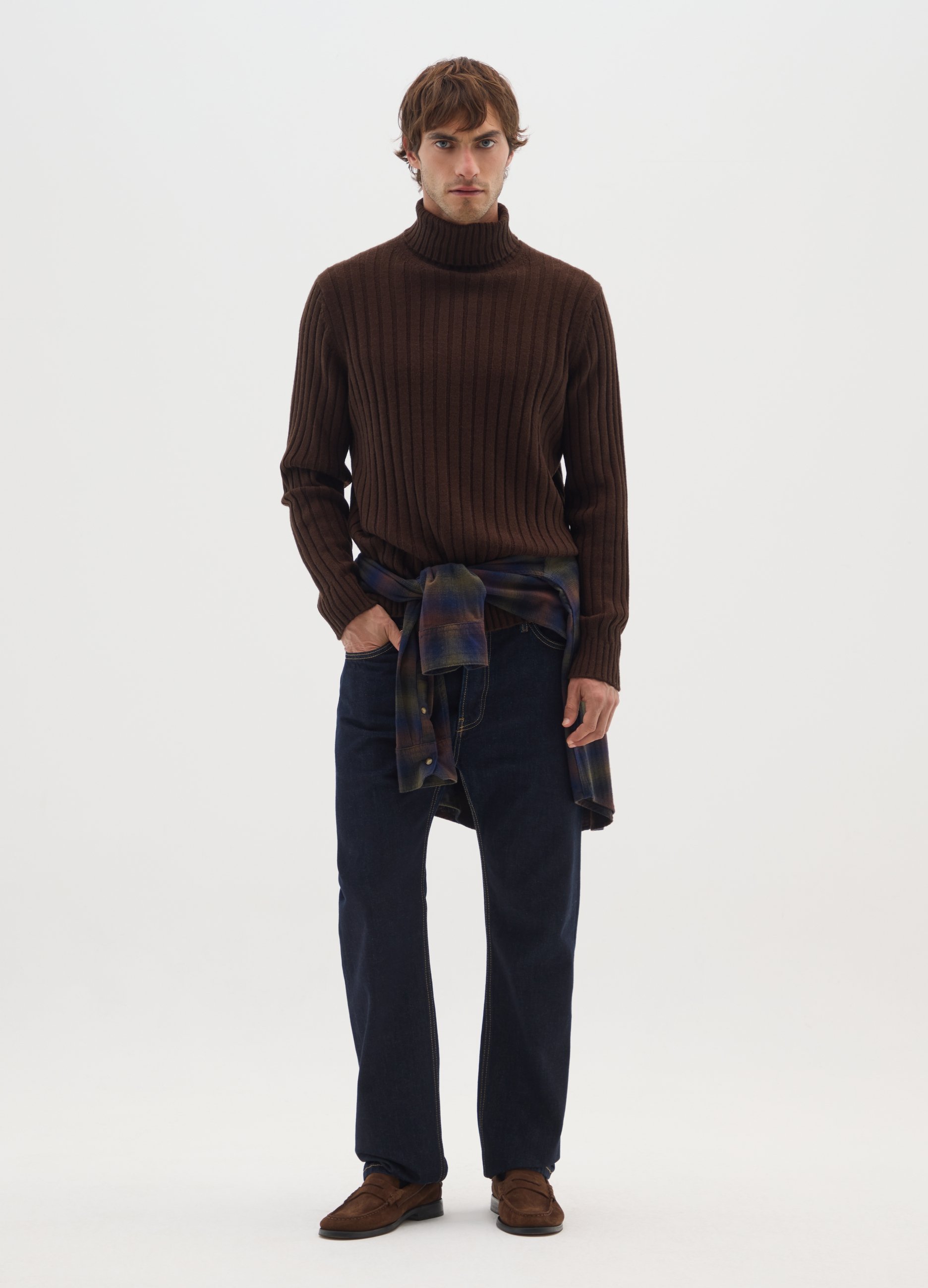 OVS, Jersey De Cuello Alto Marrón Regular Fit, Hombre, Marrón oscuro, Talla: S