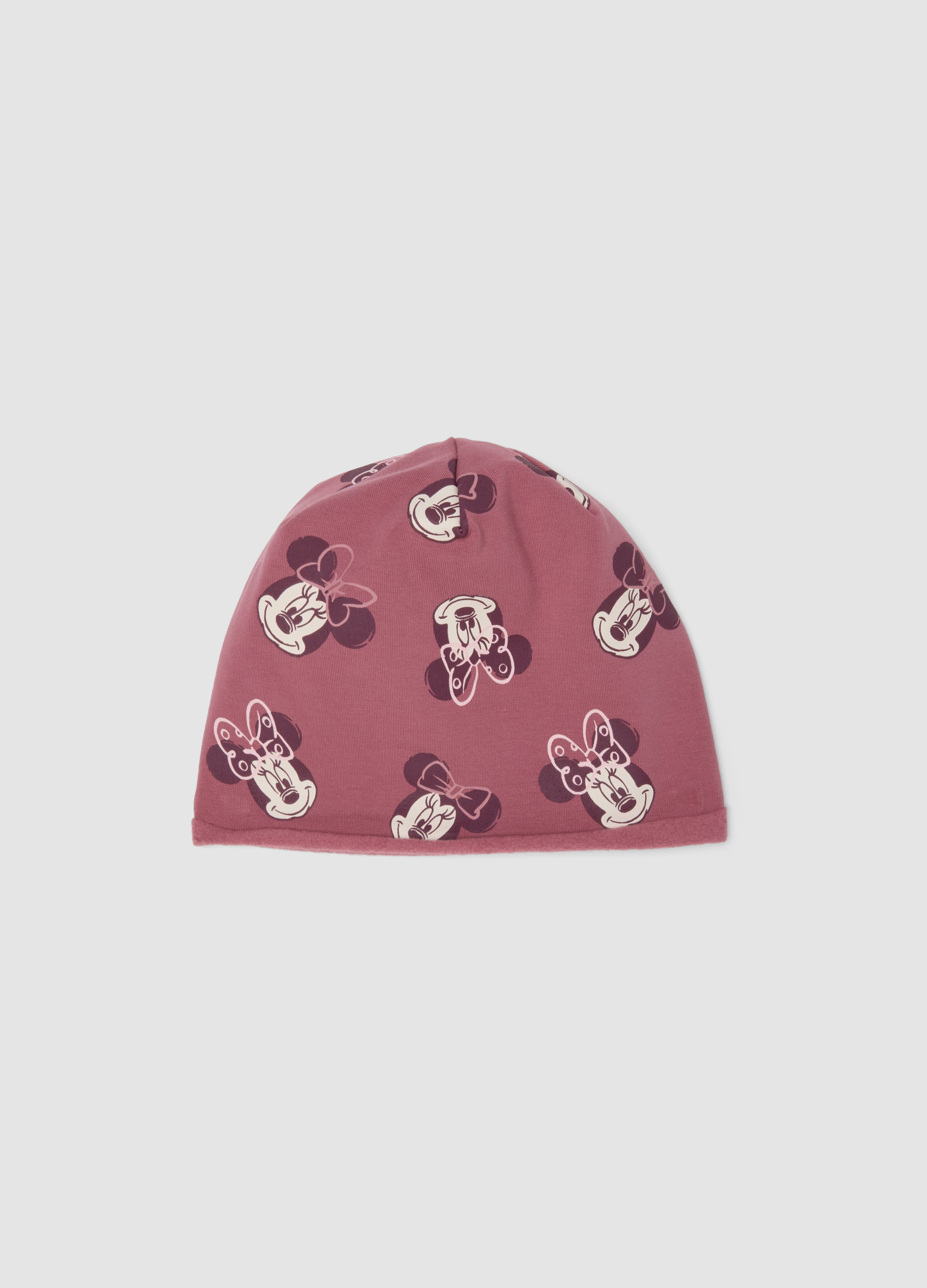 FAGOTTINO, Cappello Rosa In Cotone Organico Elasticizzato Con Stampa Minnie Per Bimba, Bambina, Rosa, Taglia: 42-44