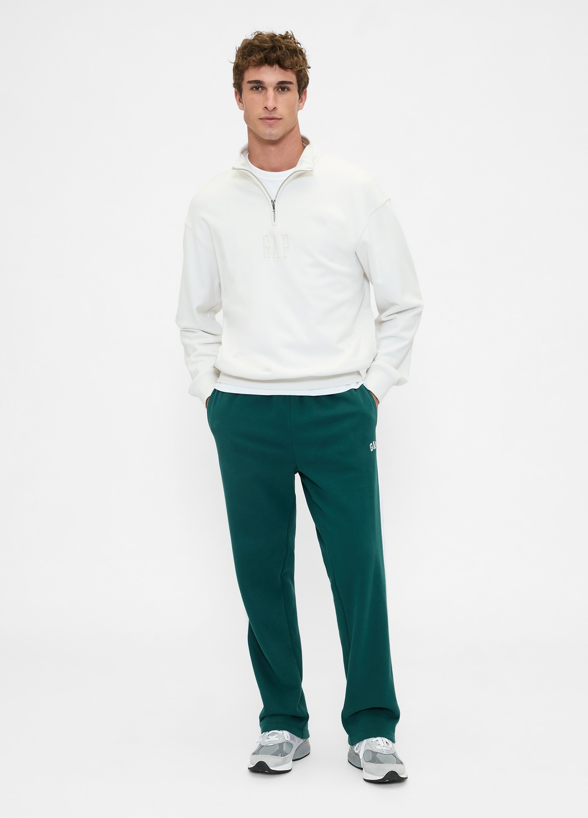 GAP, Joggers In Misto Cotone Con Logo Gap, Uomo, Verde, Taglia: XL