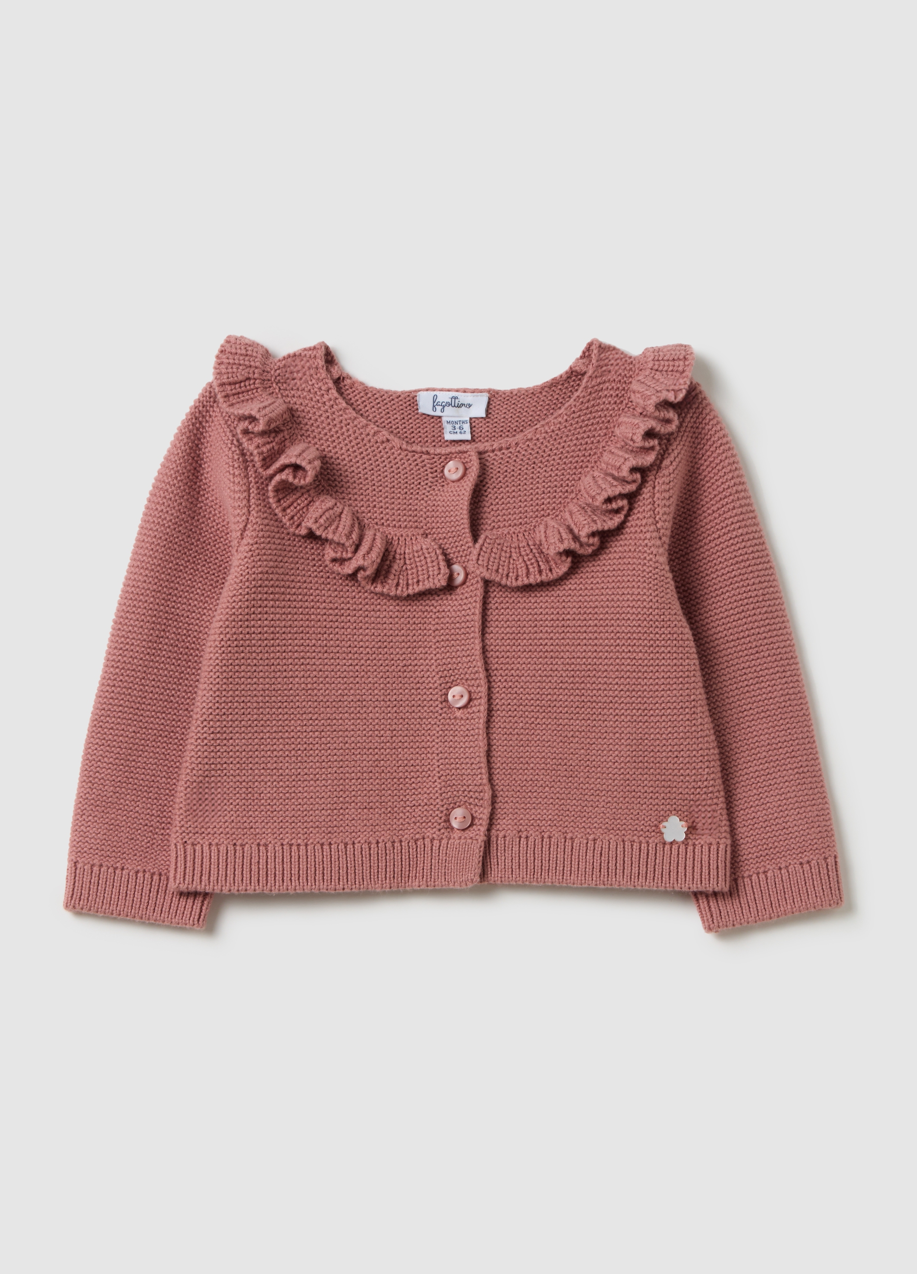 Chaqueta De Punto Rosa De Algodón Puro Para Niñas, Bebé Niña, Rosa Claro, Talla: 6-9