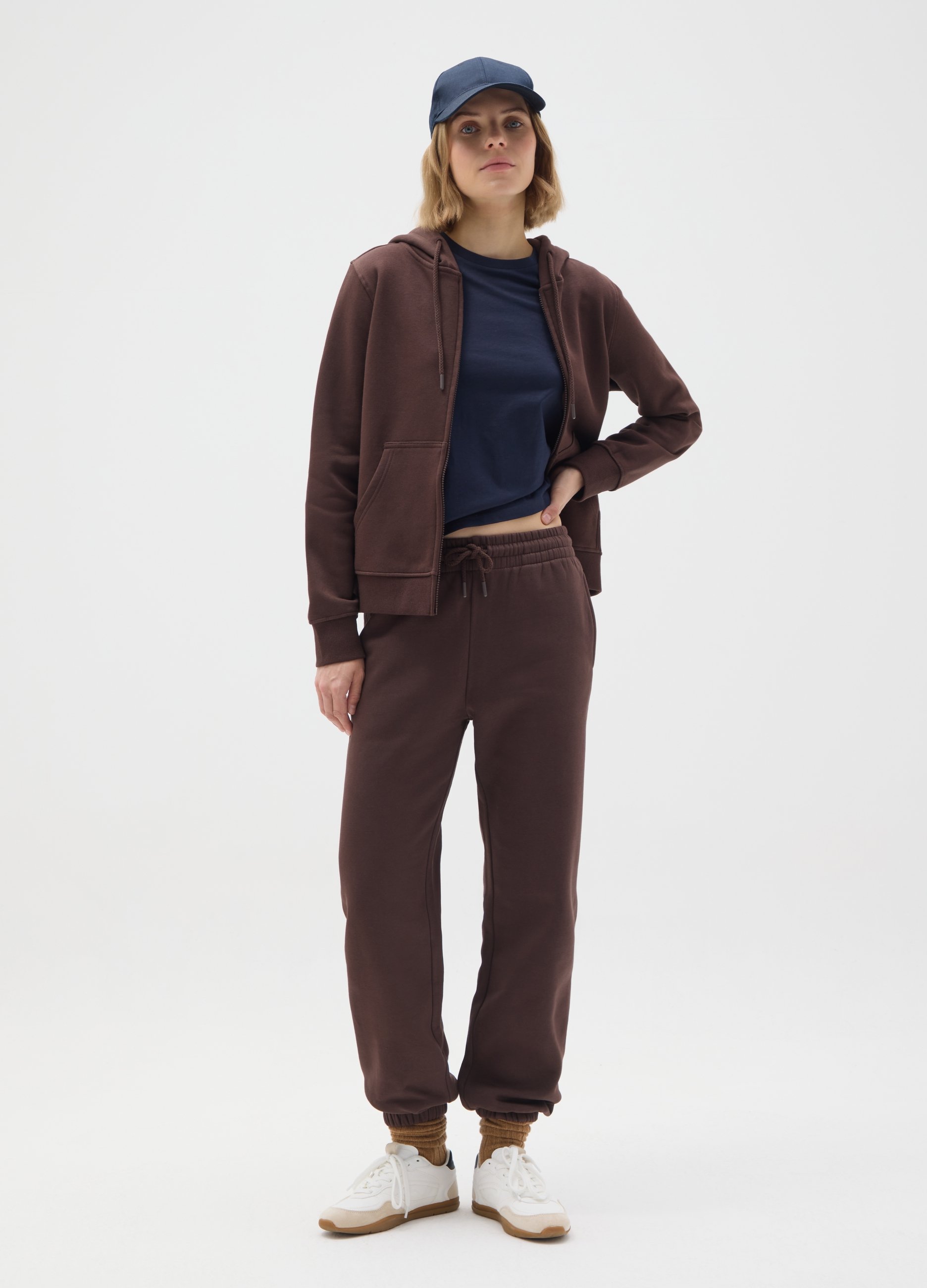 OVS, Braune Baumwollmix-hose Mit Regulärer Passform, Frau, Dunkelbraun, Größe: 34