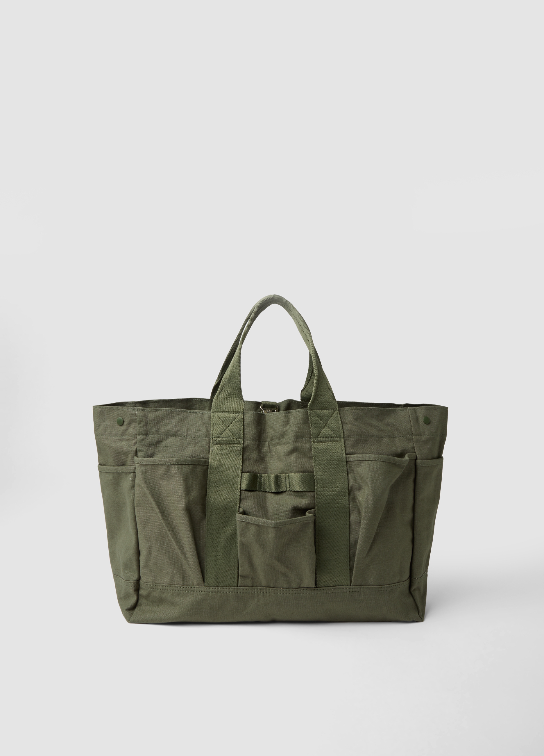PIOMBO, Borsa Sportiva Verde In Puro Cotone Con Tasche Esterne, Uomo, Verde, Taglia: ONE SIZE