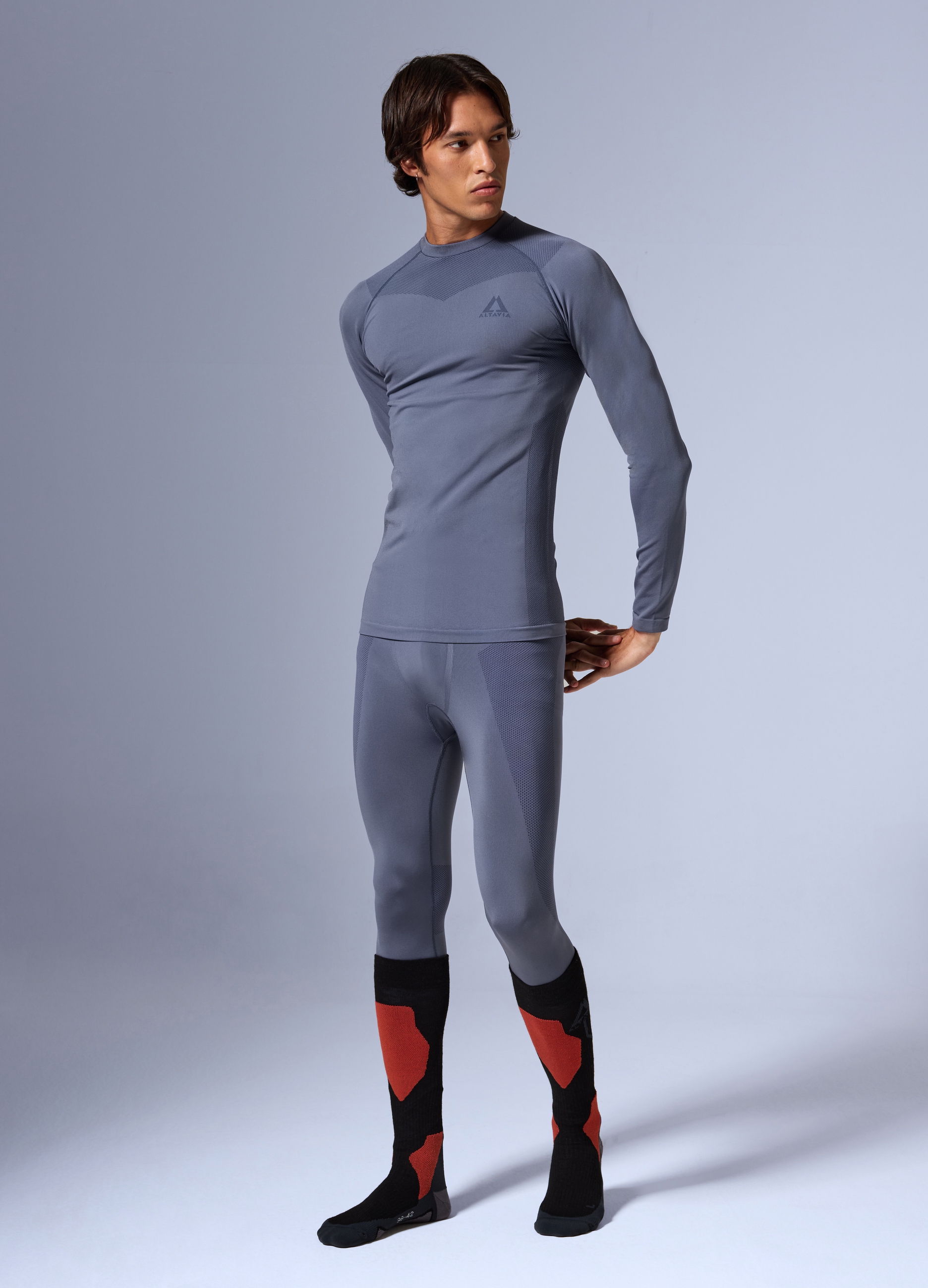 Camiseta Térmica Seamless De Manga Larga Altavia Con Deborah Compagnoni, Unisex, Azul intenso, Talla: L/XL