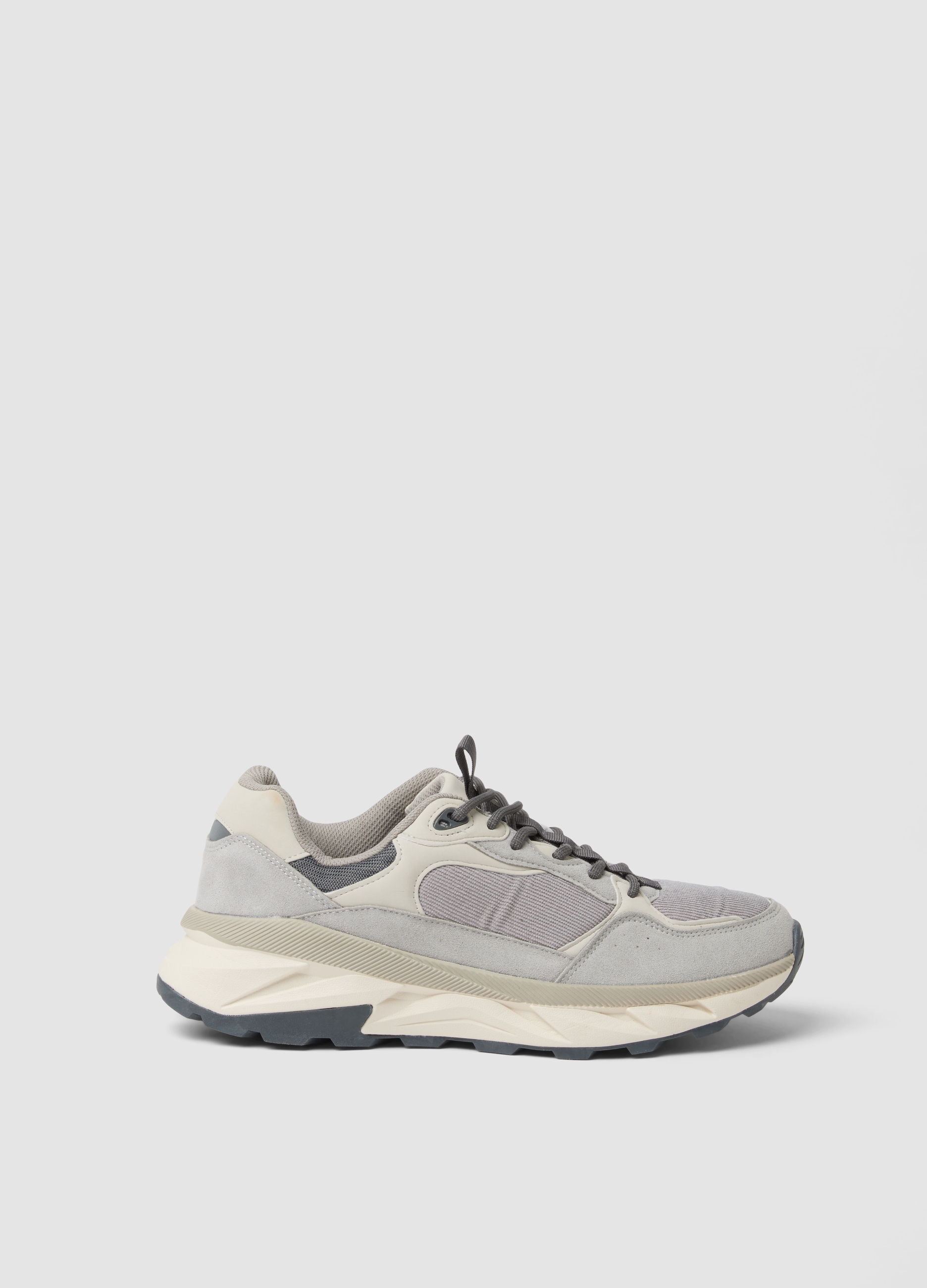 OVS, Sneakers Grigie Casual Con Lacci E Suola Running, Uomo, Grigio, Taglia: 41