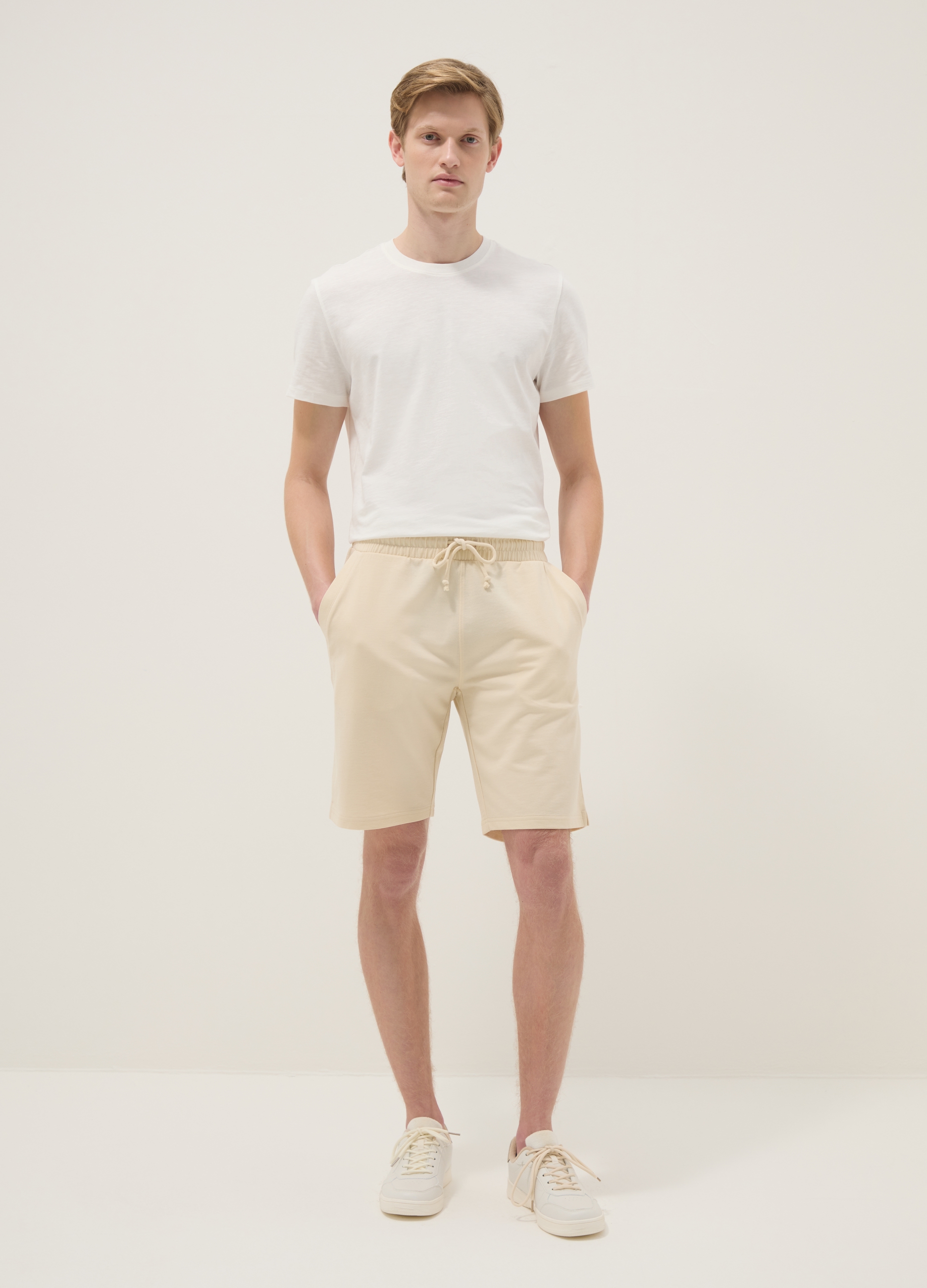 Bermuda Regular Fit En Mezcla De Algodón Beige, Hombre, Beige Claro, Talla: L