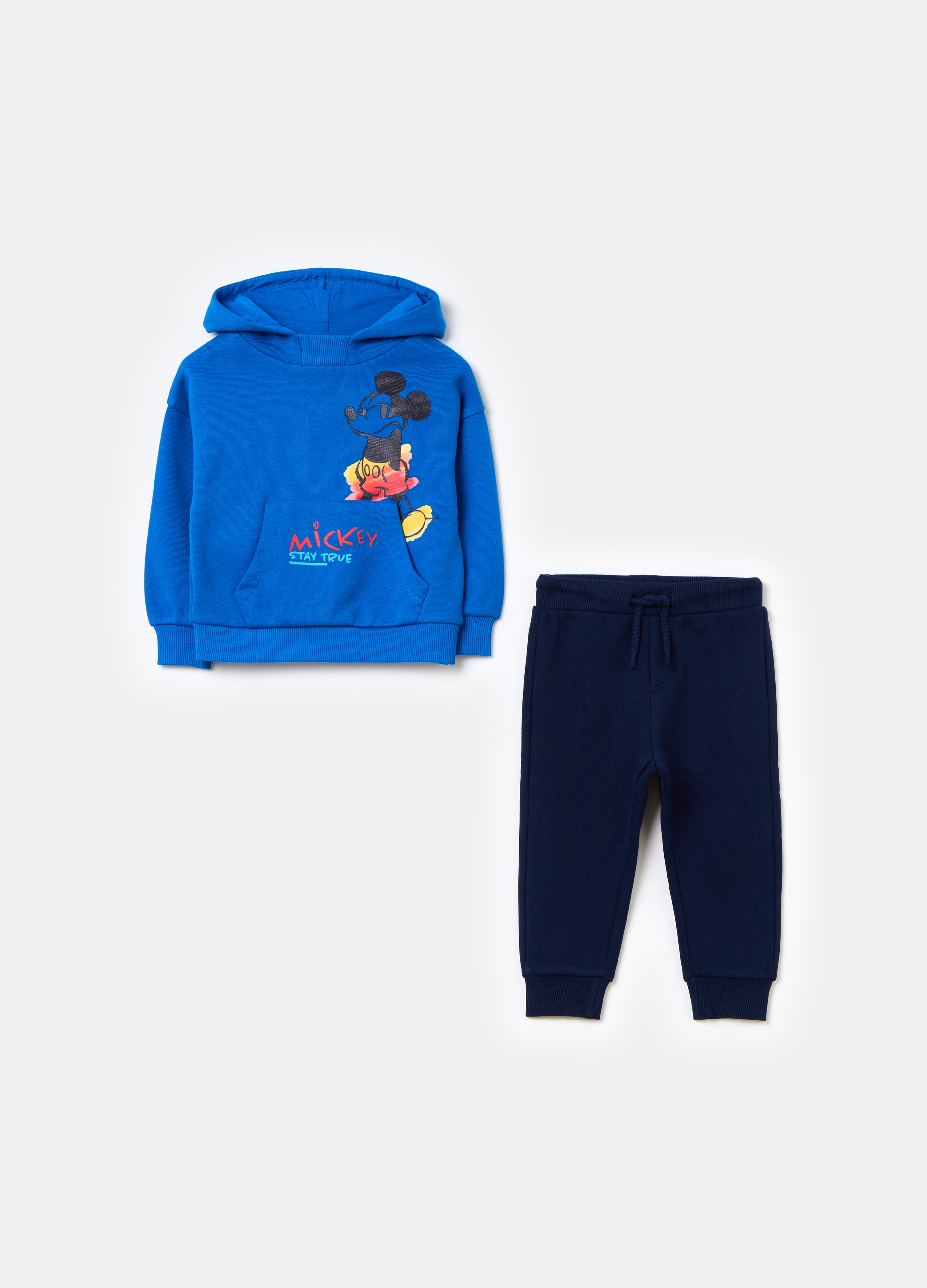 DISNEY, Jogging Set In Felpa Con Stampa Topolino, Bambino, Multicolor, Taglia: 9-12