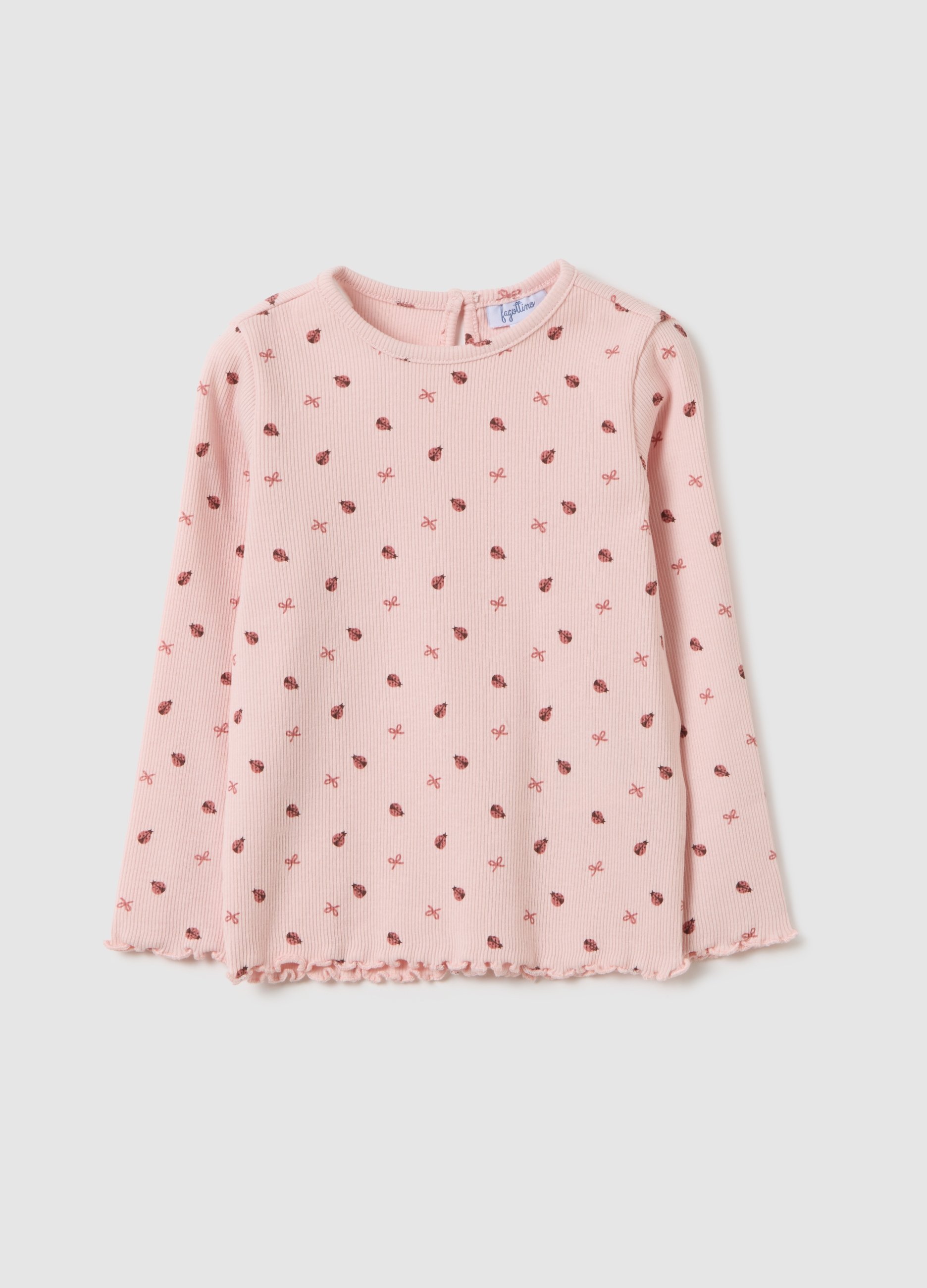 OVS, T-shirt Da Bambina In Cotone Elasticizzato Rosa Regular Fit, Mädchen, Hellrosa, Größe: 9-12