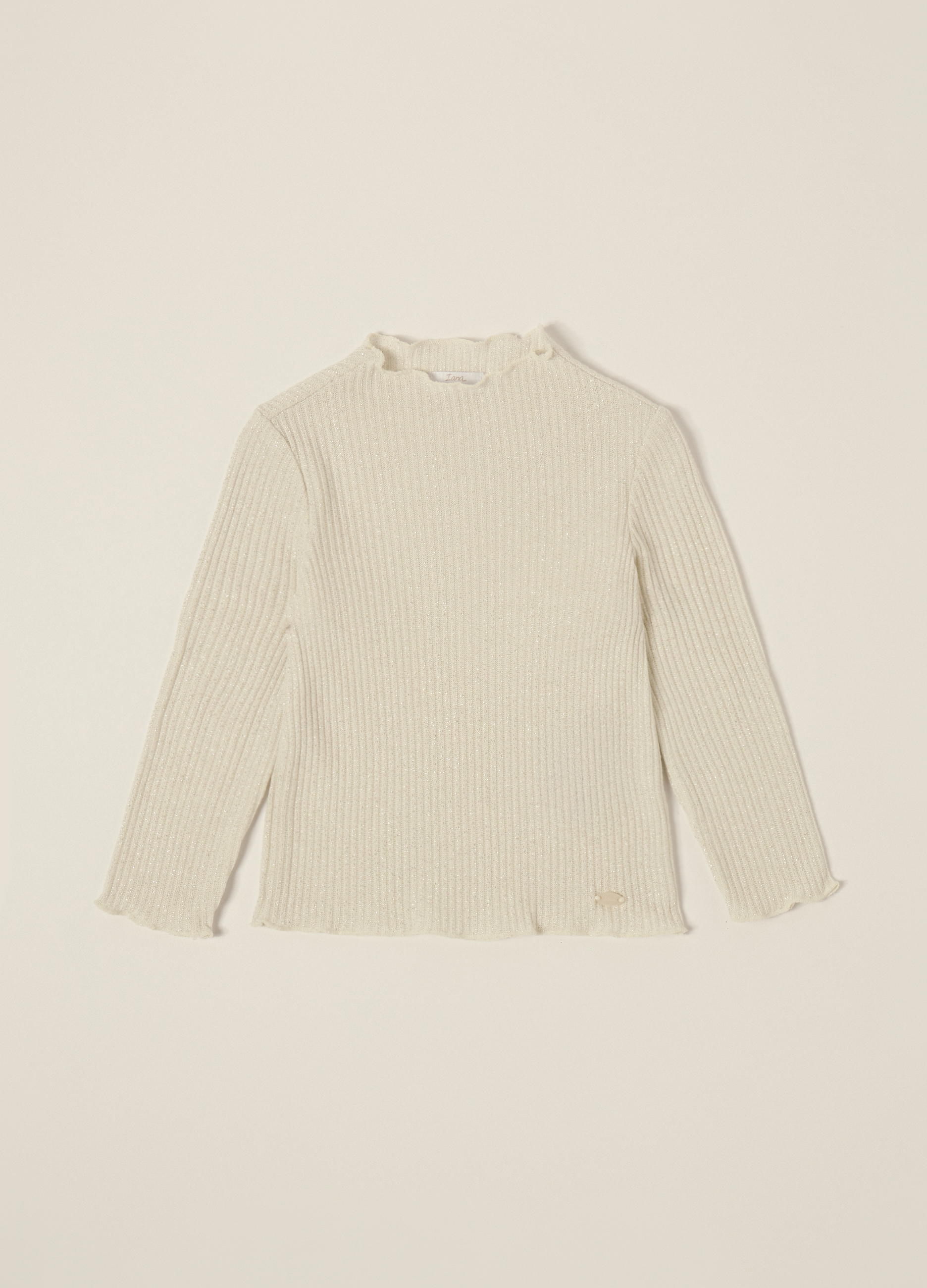 IANA, Maglia Beige A Costine Con Fibre Metalliche, Neonata, Beige, Taglia: 9