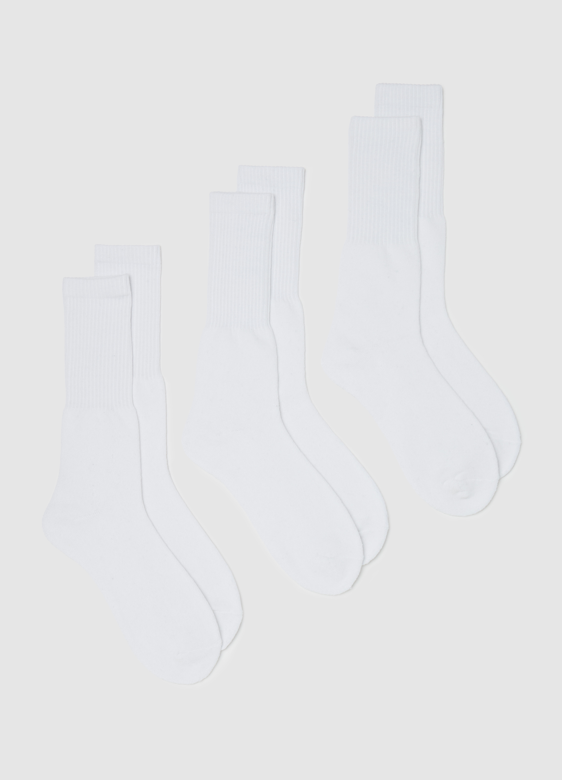 OVS , Tripack Calze Midi Da Tennis, Uomo, Bianco, Taglia: 43-46