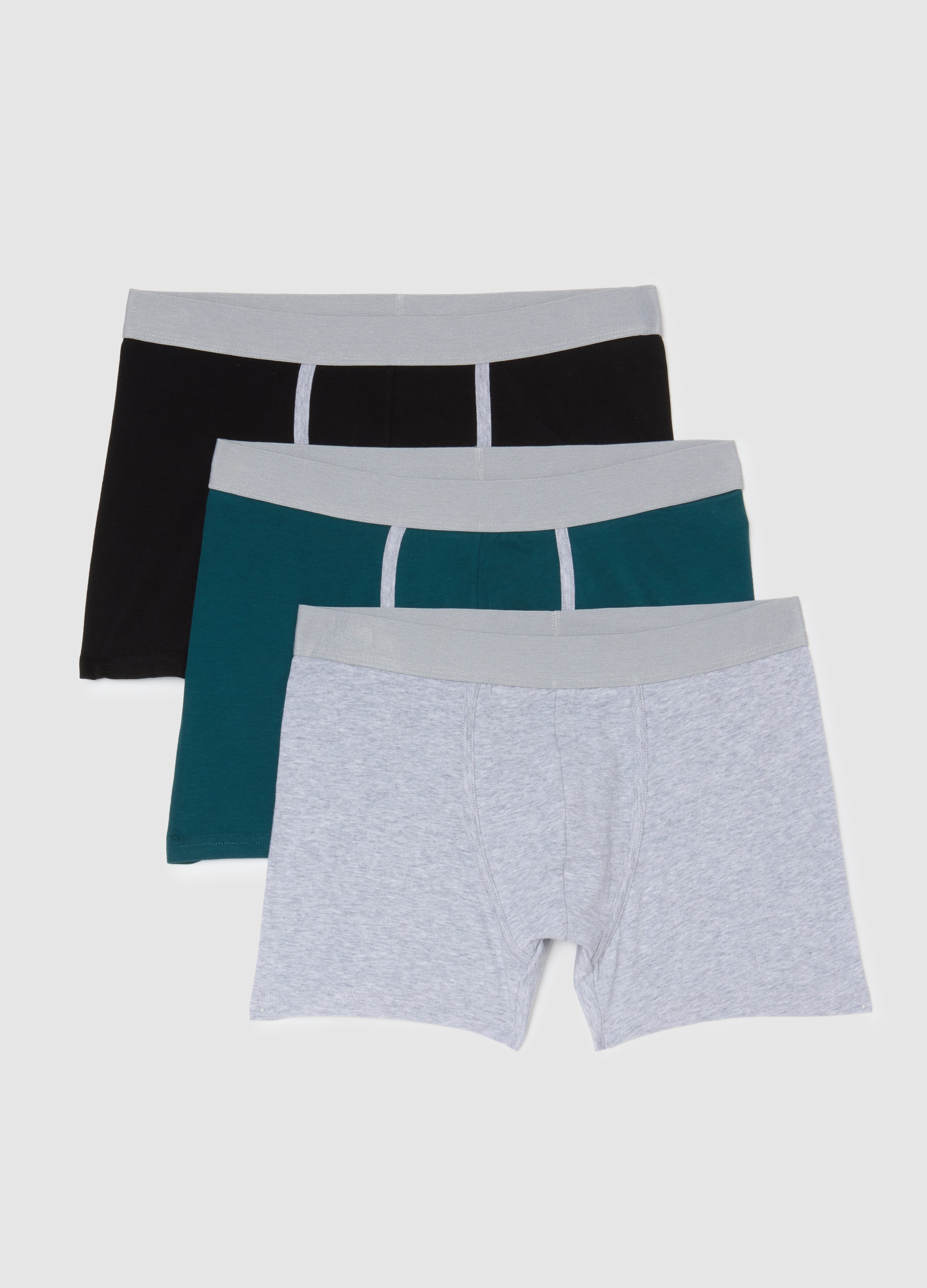 Conjunto De Boxers De Algodón Multicolor, Hombre, Grey/Black, Talla: L