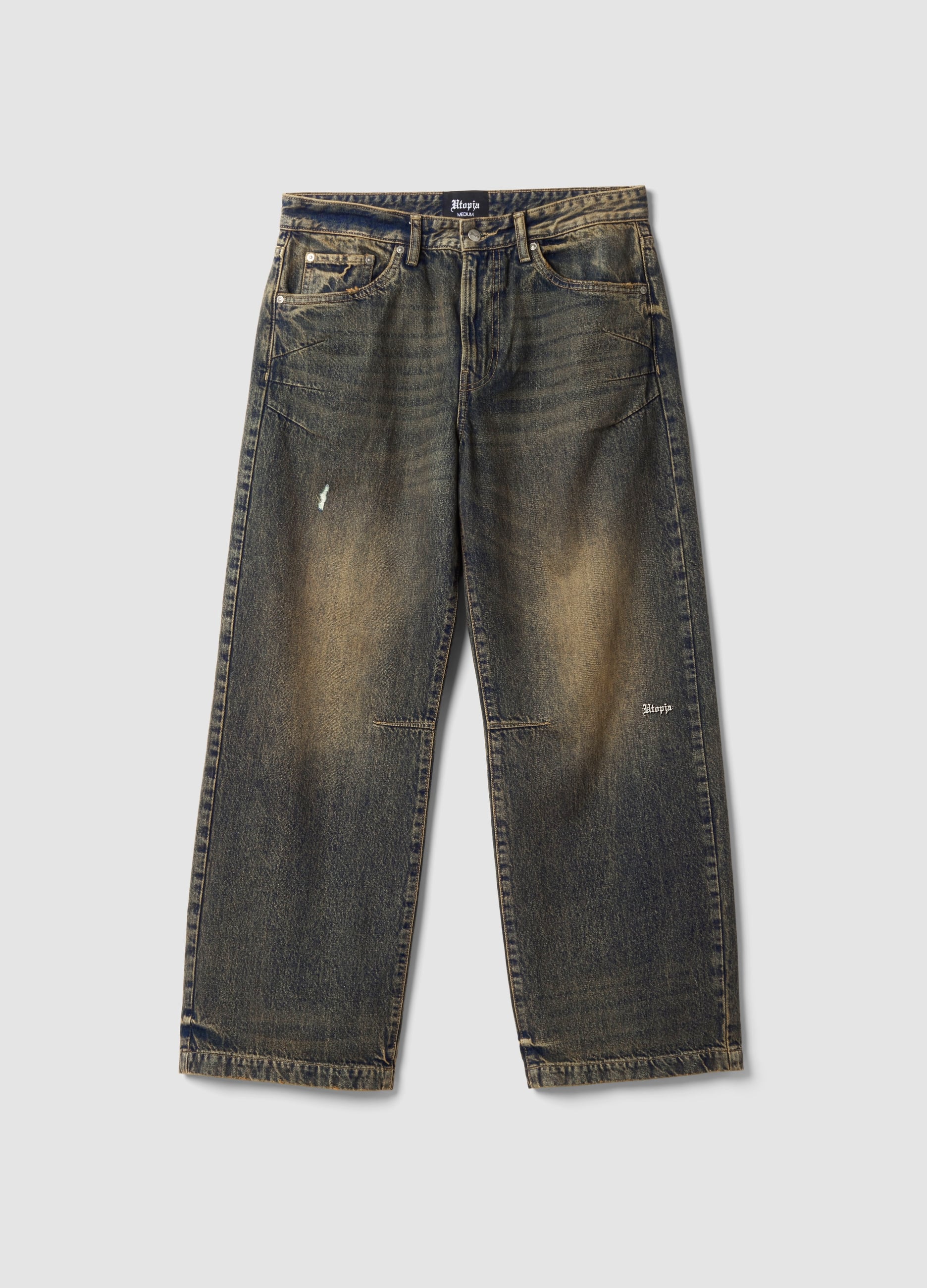 UTOPJA, Wide Leg Denim Vintage Dark Blue, Uomo, Blu, Taglia: XL