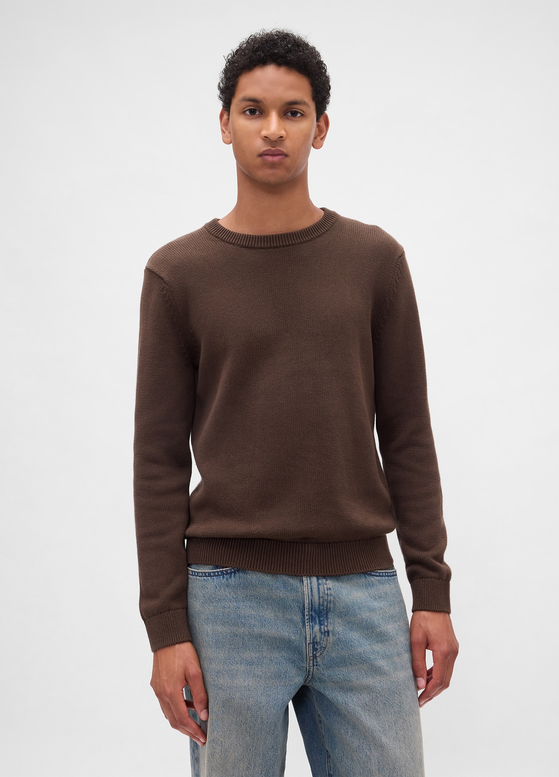 GAP, Maglione Girocollo In Cotone, Uomo, Marrone, Taglia: L
