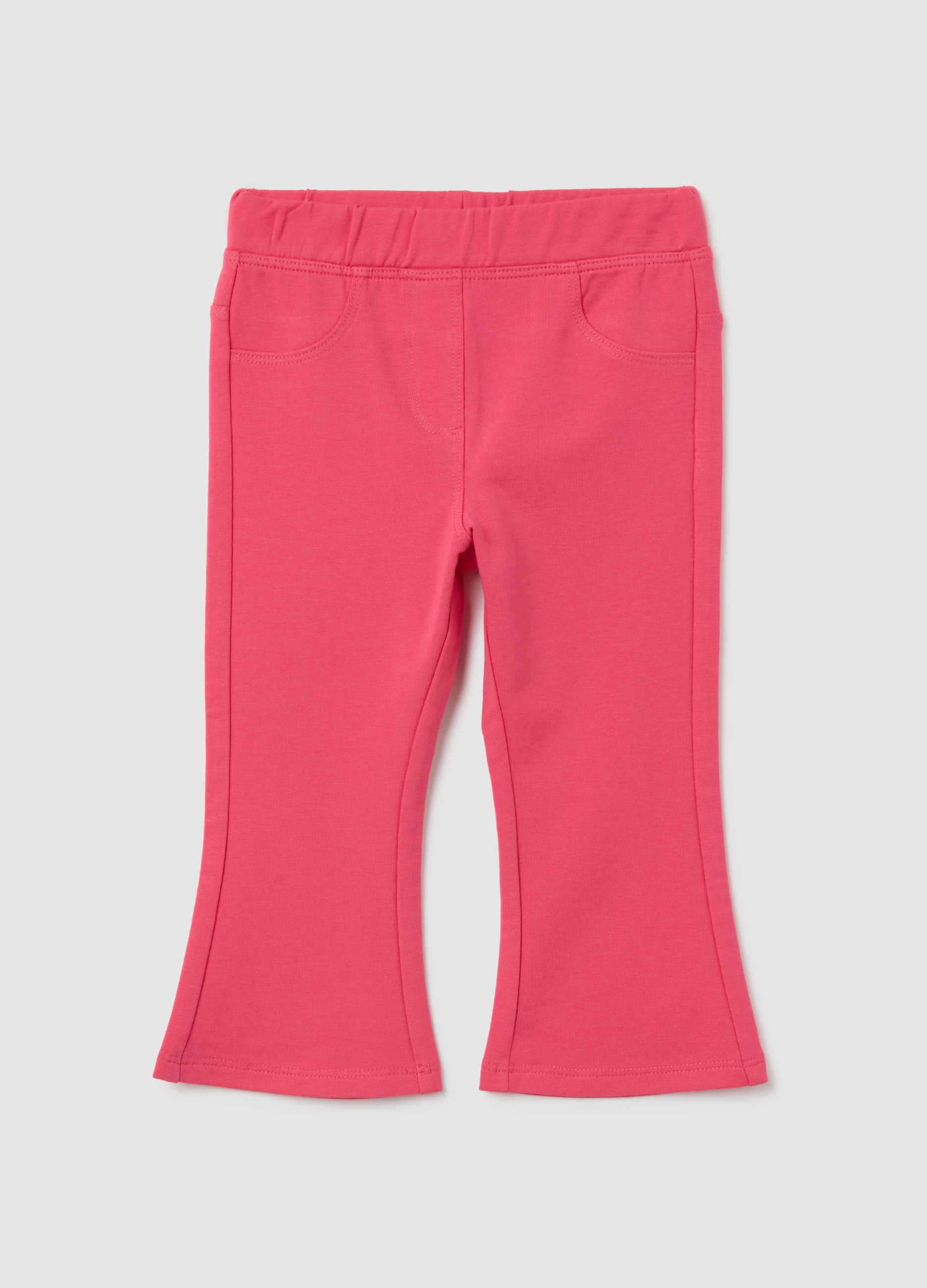 OVS, Rosafarbene Baby-mädchen-hose Aus Dehnbarem Baumwollstoff Mit Schlag, Mädchen, Fuchsia, Größe: 9-12