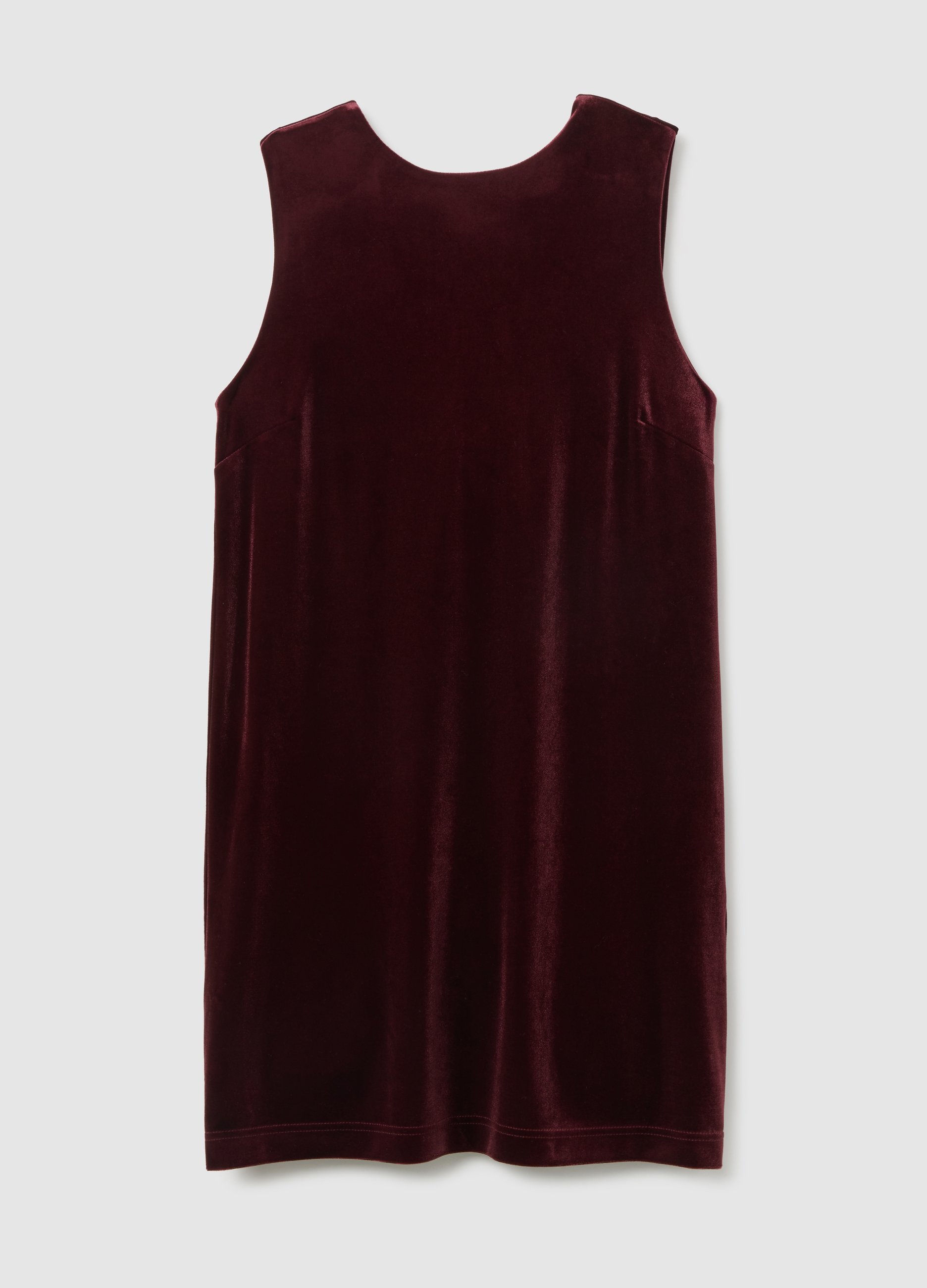 LES COPAINS, Abito Senza Maniche In Velluto Rosso Slim Fit, Mujer, Rojo Oscuro, Talla: 42